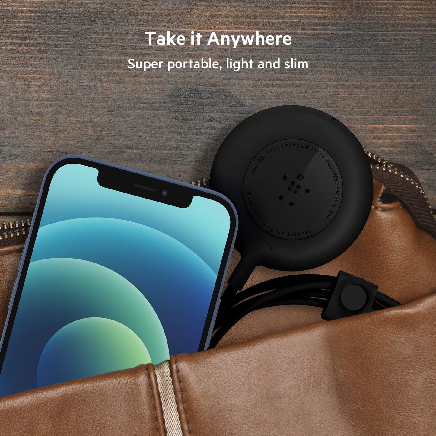 Belkin WIA005ttBK Base de carga magnética portátil de 7,5 W, Negro
