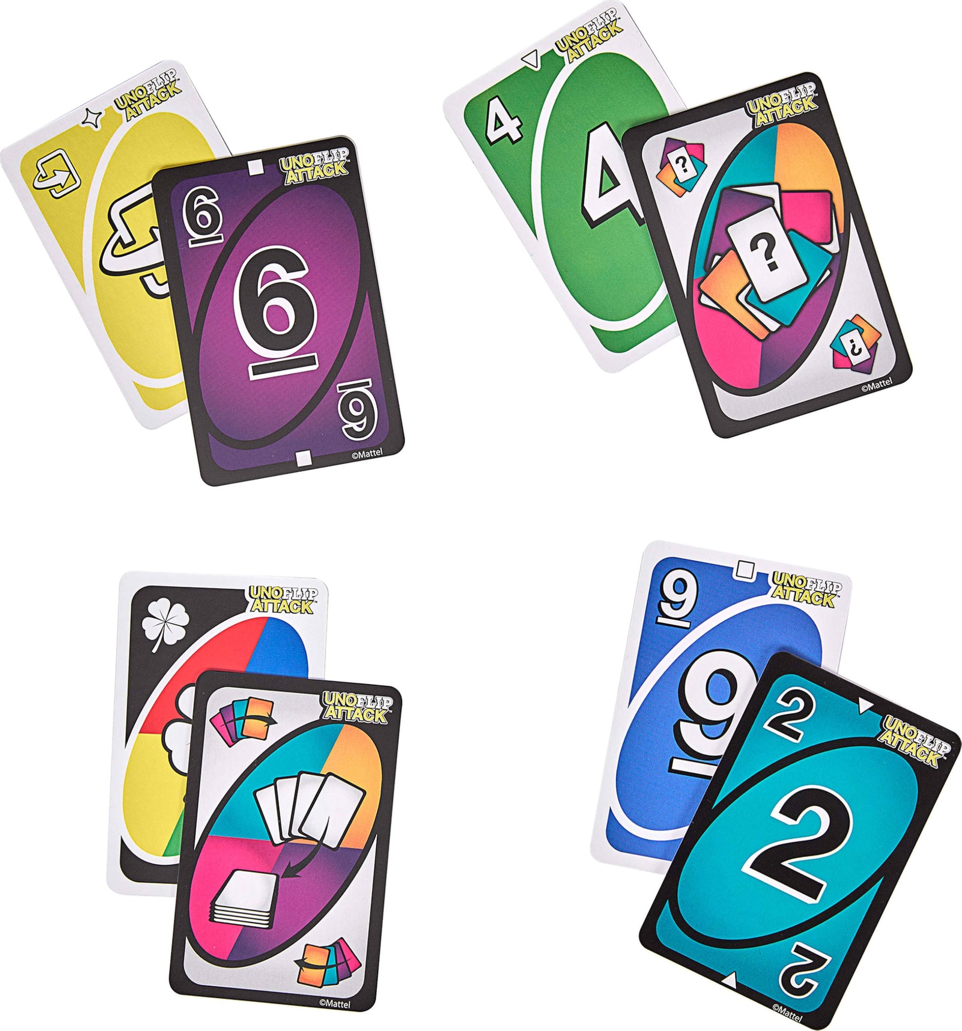 Juego de Mesa Mattel Games UNO Flip Attack para Niños de 7 Años en Adelante