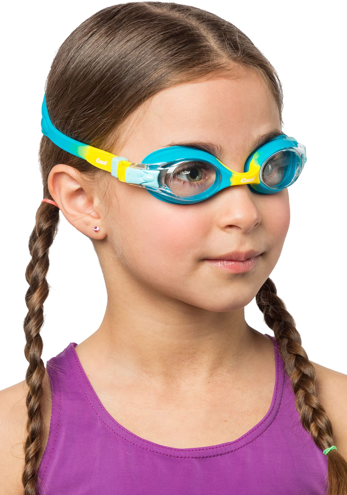 Cressi Dolphin 2.0, Azure/Amarillo, Clear Lens, Talla única