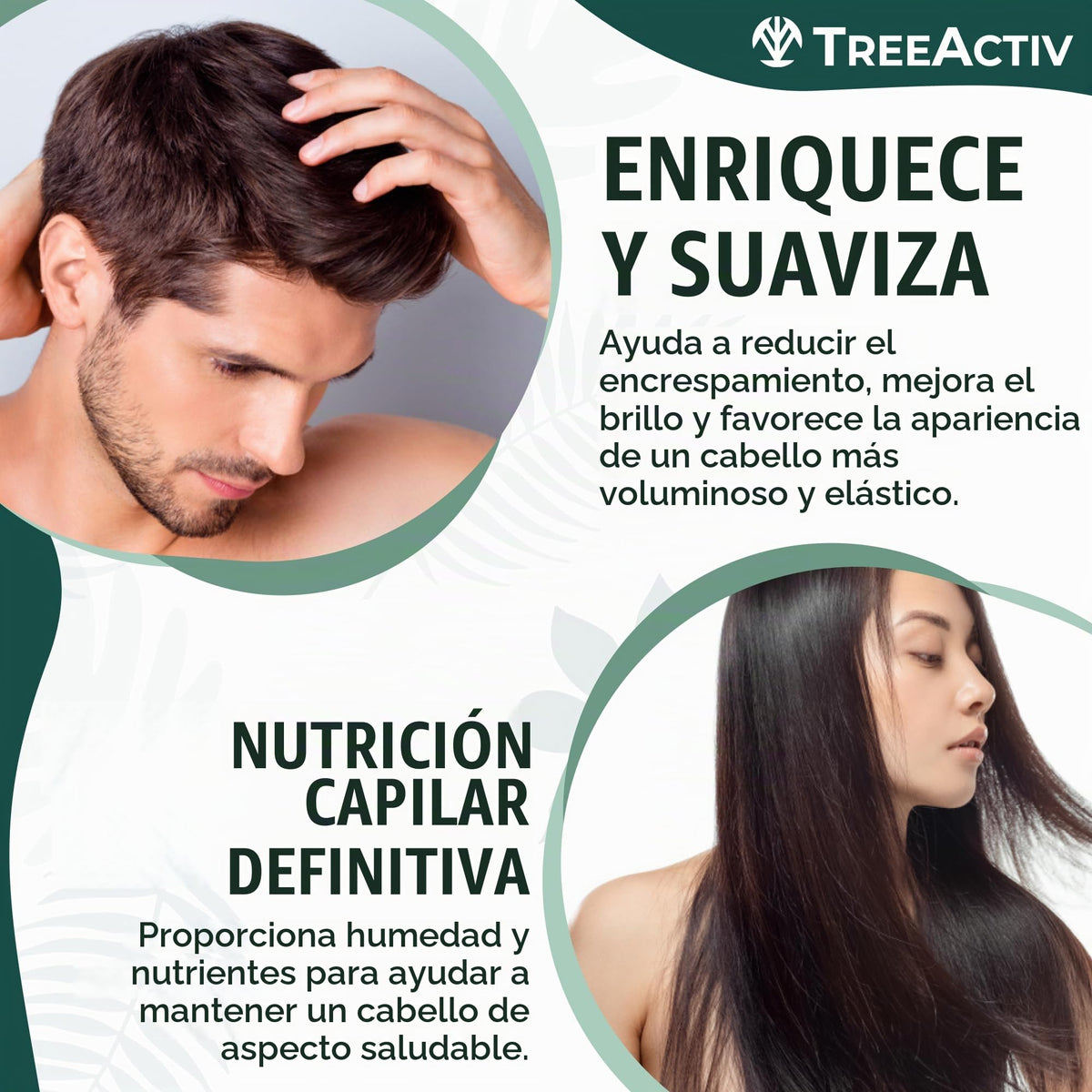 Spray Nutritivo Diario para Crecimiento del Cabello TreeActiv Bamboo Sugarcane con Aceite de Argán y Biotina