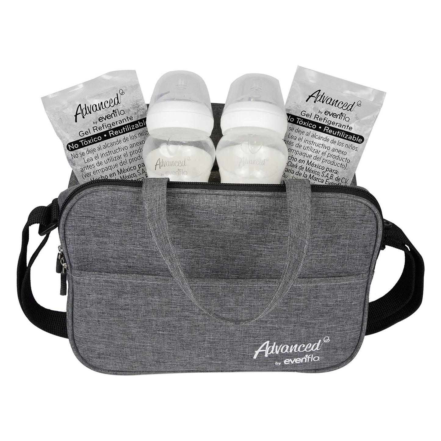Bolsa Térmica Evenflo Avanzada Mex Rosa con Biberones y Compresas de Gel para Lactancia