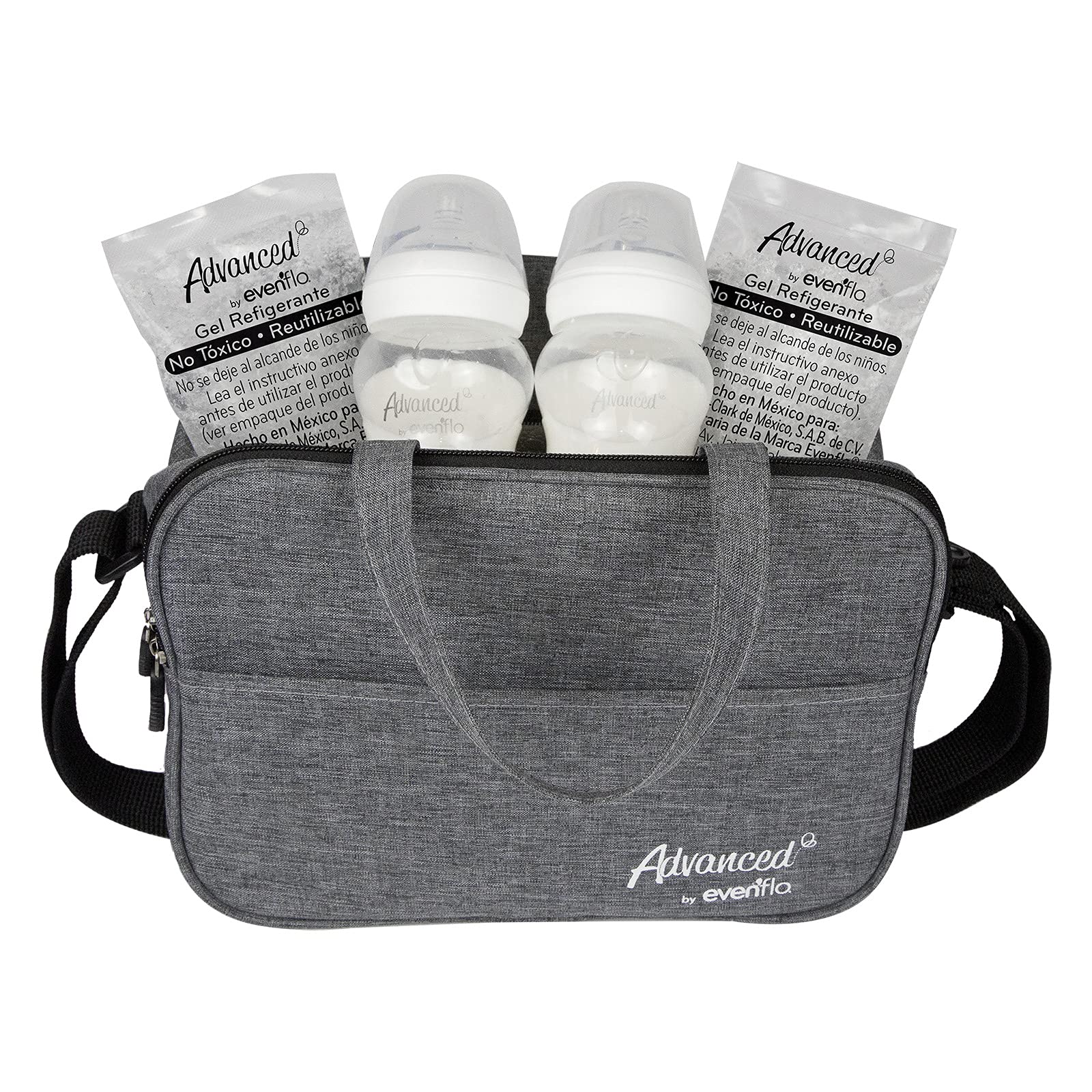 Bolsa Térmica Evenflo Avanzada Mex Rosa con Biberones y Compresas de Gel para Lactancia