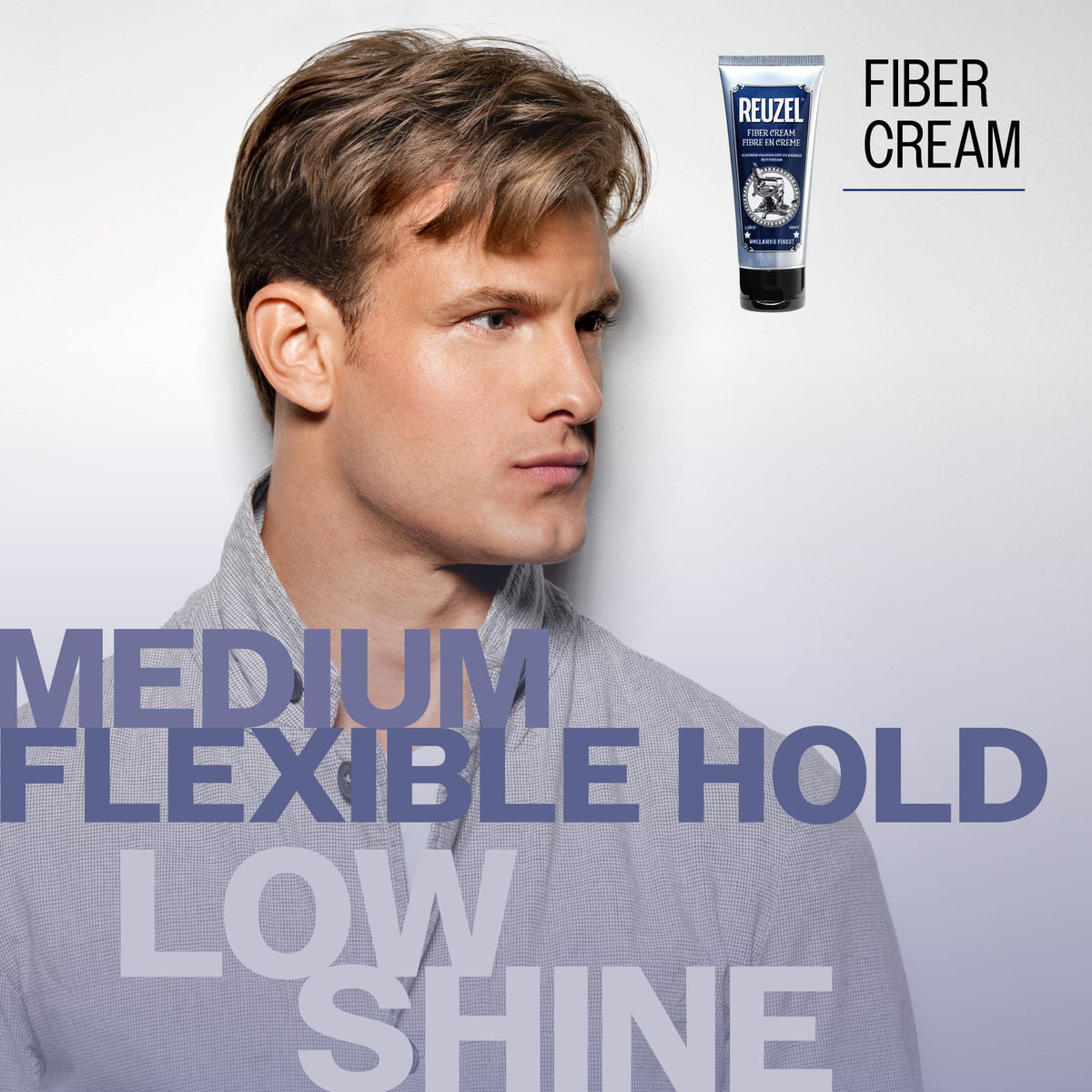 Reuzel Fiber Cream, Provides a Low Shine Finish, 100 ml