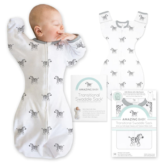 Increíble saco de transición para bebé, mangas de media longitud y puños de manopla para la transición del recién nacido al saco de dormir del bebé, manta portátil, pequeña, 0-3 meses, 6-14 libras,