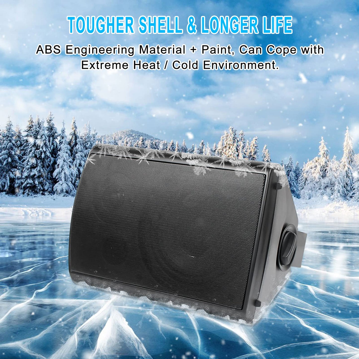 Herdio Bocinas para Exterior, 6,5 Pulgadas 800W 2 Vías Altavoces Bluetooth para Exteriores, Impermeable, Amplificador Superior, Amplia Cobertura De Sonido Estéreo, para Patio Jardín, 2Pares Negro