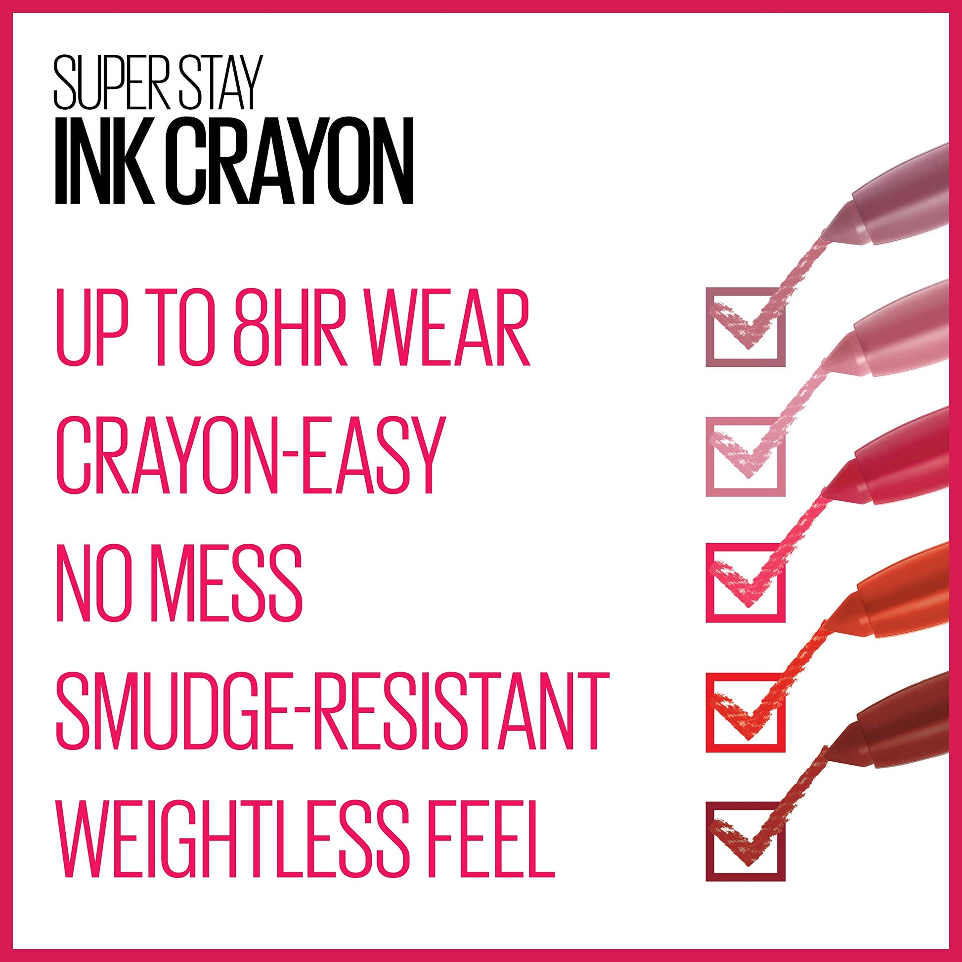 Lápiz Labial Maybelline SuperStay Ink Crayon Mate Larga Duración