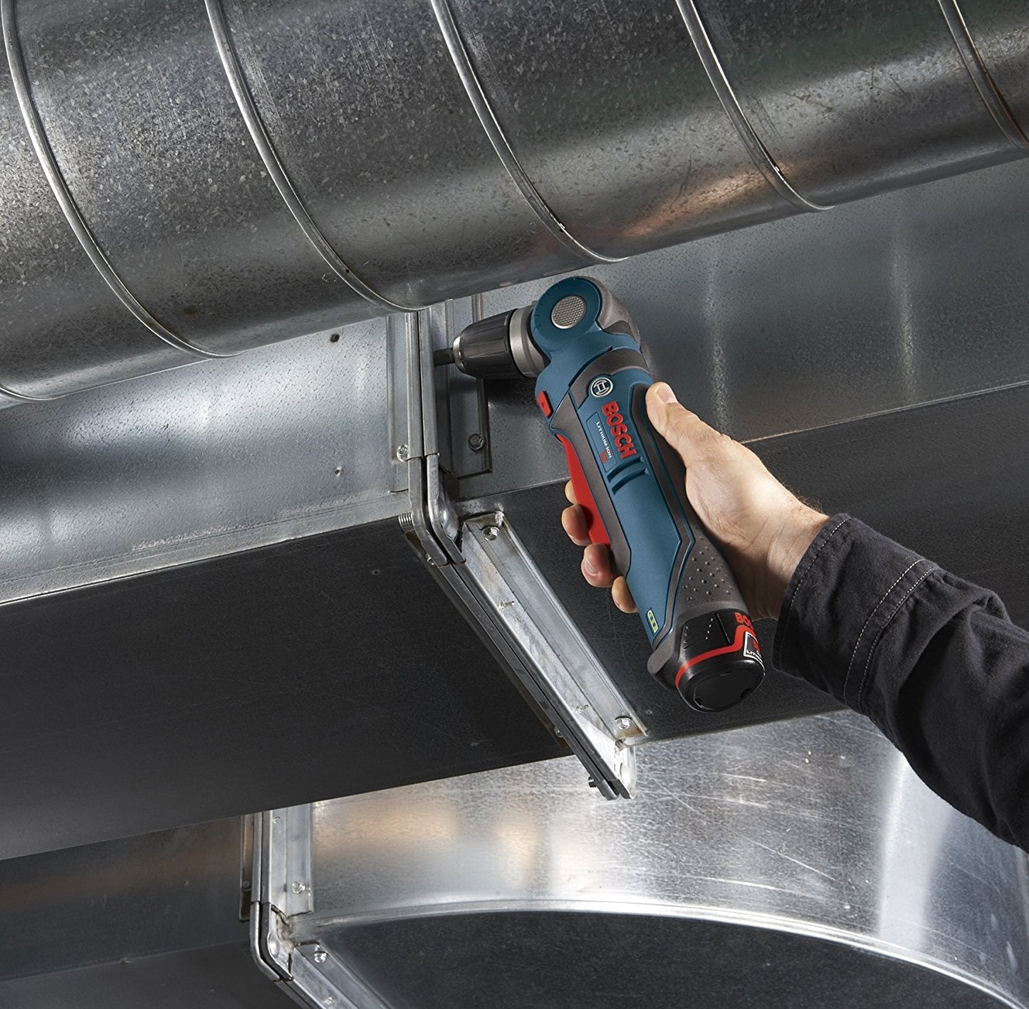 Bosch PS11-102 Kit de taladro atornillador en ángulo recto, 3/8", iones de litio12 V máx., con (1) batería de alta capacidad y cargador