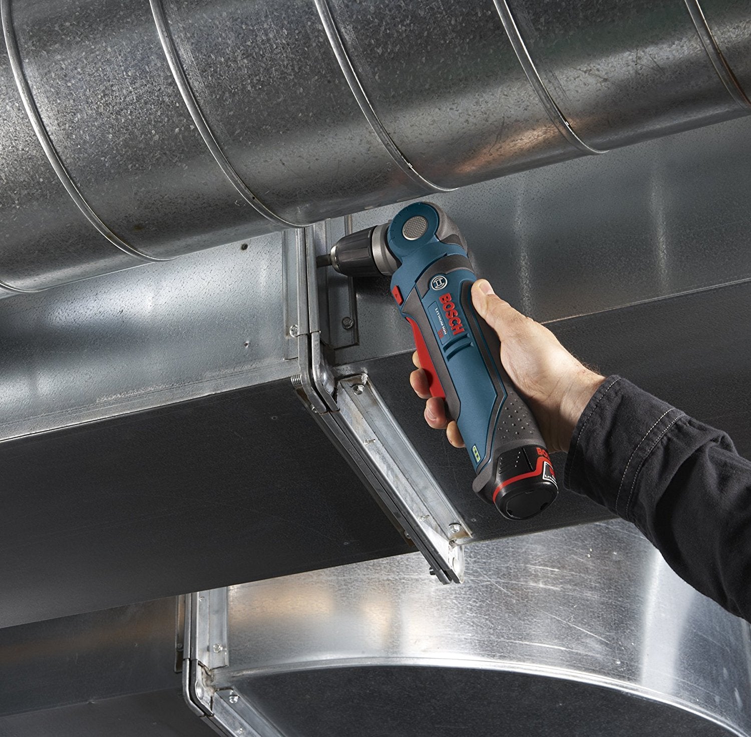 Bosch PS11-102 Kit de taladro atornillador en ángulo recto, 3/8", iones de litio12 V máx., con (1) batería de alta capacidad y cargador