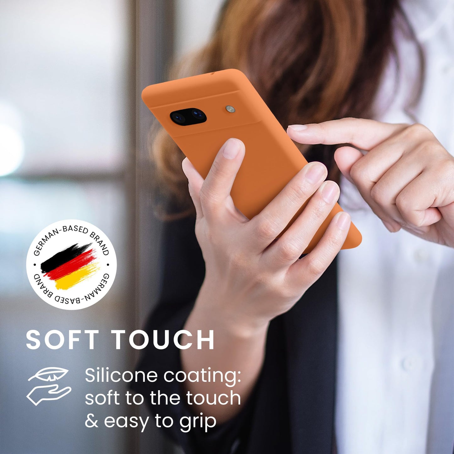 kwmobile Carcasa Compatible con Google Pixel 7a Funda - Case TPU y Silicona antigolpes - Apto Carga inalámbrica - Albaricoque cálido