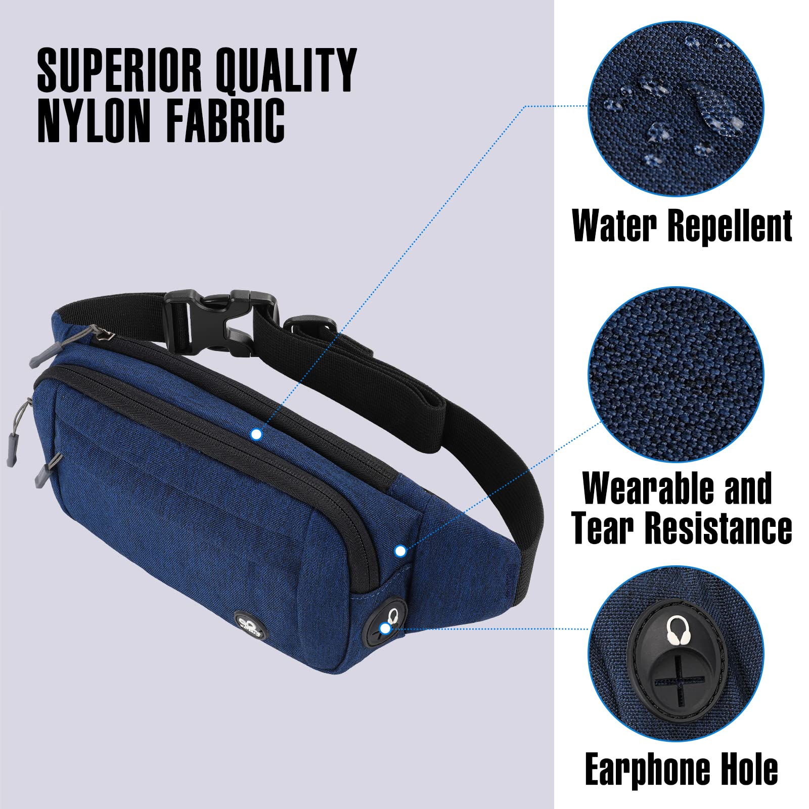Riñonera WATERFLY Deportiva Pequeña con Cinturón Extra para Hombre y Mujer
