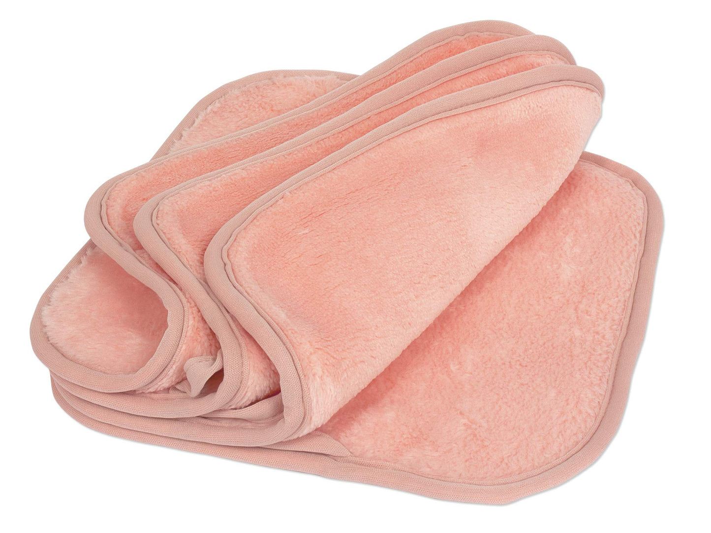 Eurow Paño de limpieza para eliminar maquillaje, lavable y reutilizable, 20.3 x 20.3 cm, coral, paquete de 4