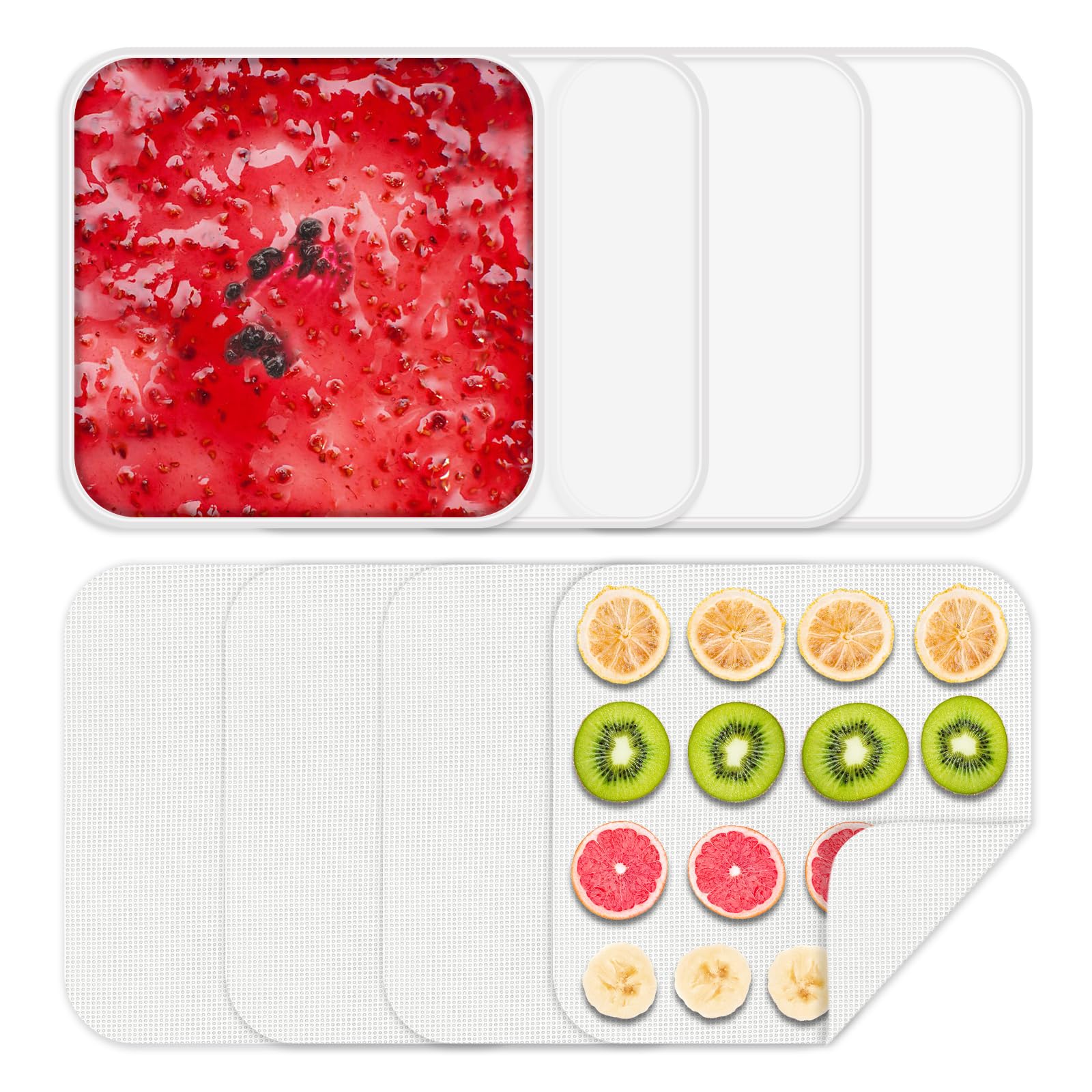 Cercker Juego de 8 bandejas deshidratadoras de silicona