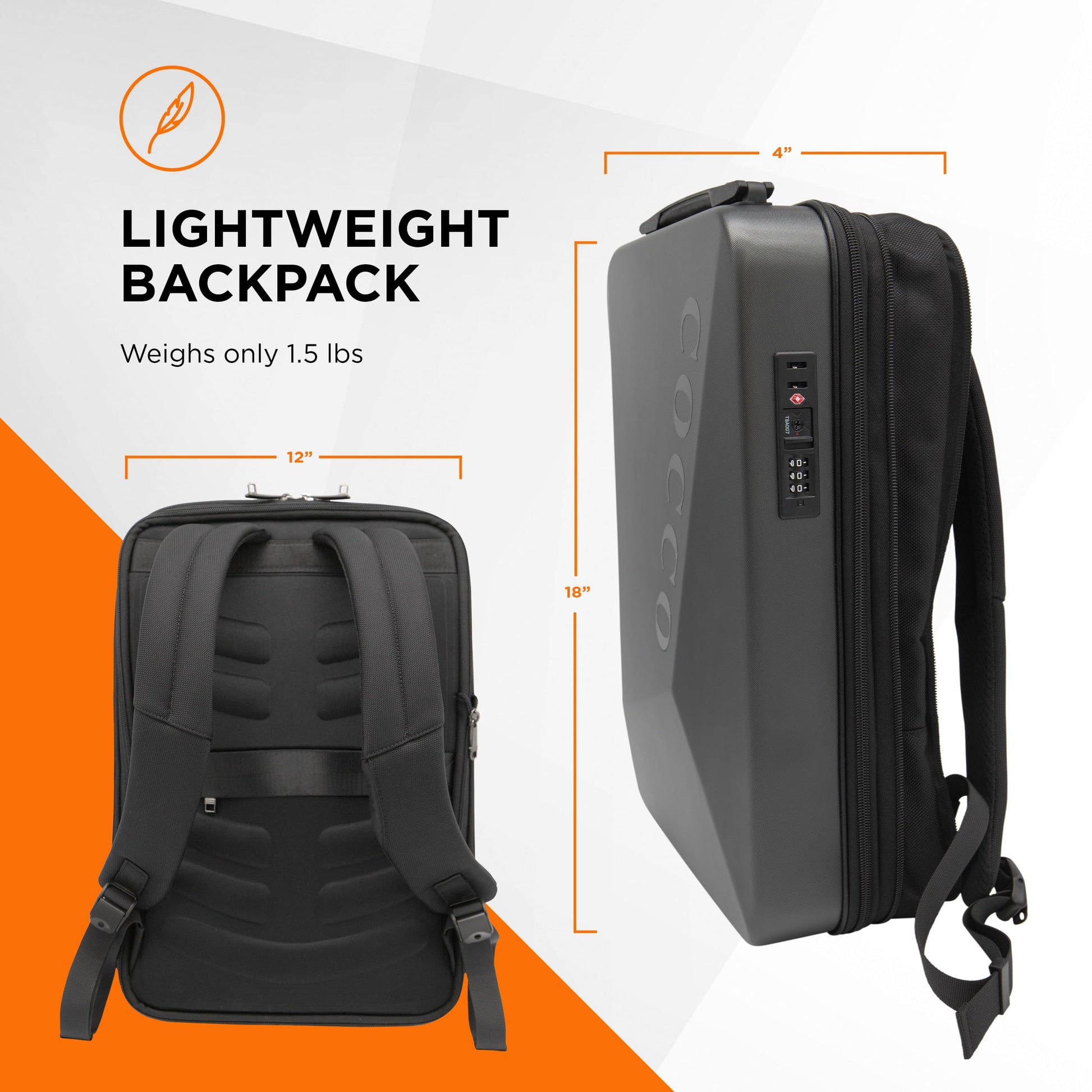 Cocco Mobile Barber Station, mochila de viaje de carcasa dura para barberos, múltiples compartimentos, bloqueo aprobado por la TSA, cargador portátil integrado, Negro -, Mochila de viaje de carcasa