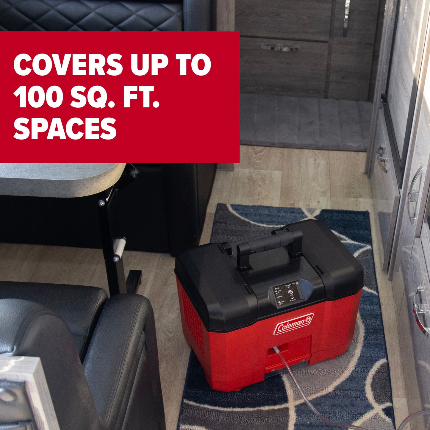 Coleman DX 2500 Deshumidificador, hasta 800 pies cúbicos, portátil, versátil, compatible con WiFi y Bluetooth, ideal para caravanas, barcos, cabinas, tiendas, sótanos y espacios de arrastre