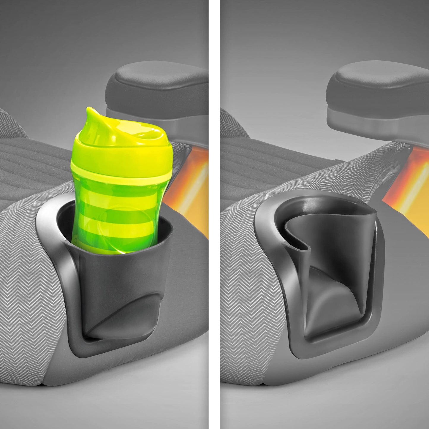 Chicco GoFit® Plus Asiento elevador sin respaldo con cierre y cierre de liberación rápida, asiento elevador de viaje para coche, asiento portátil de coche para niños de 40 a 100 libras. | Hierro/Negro