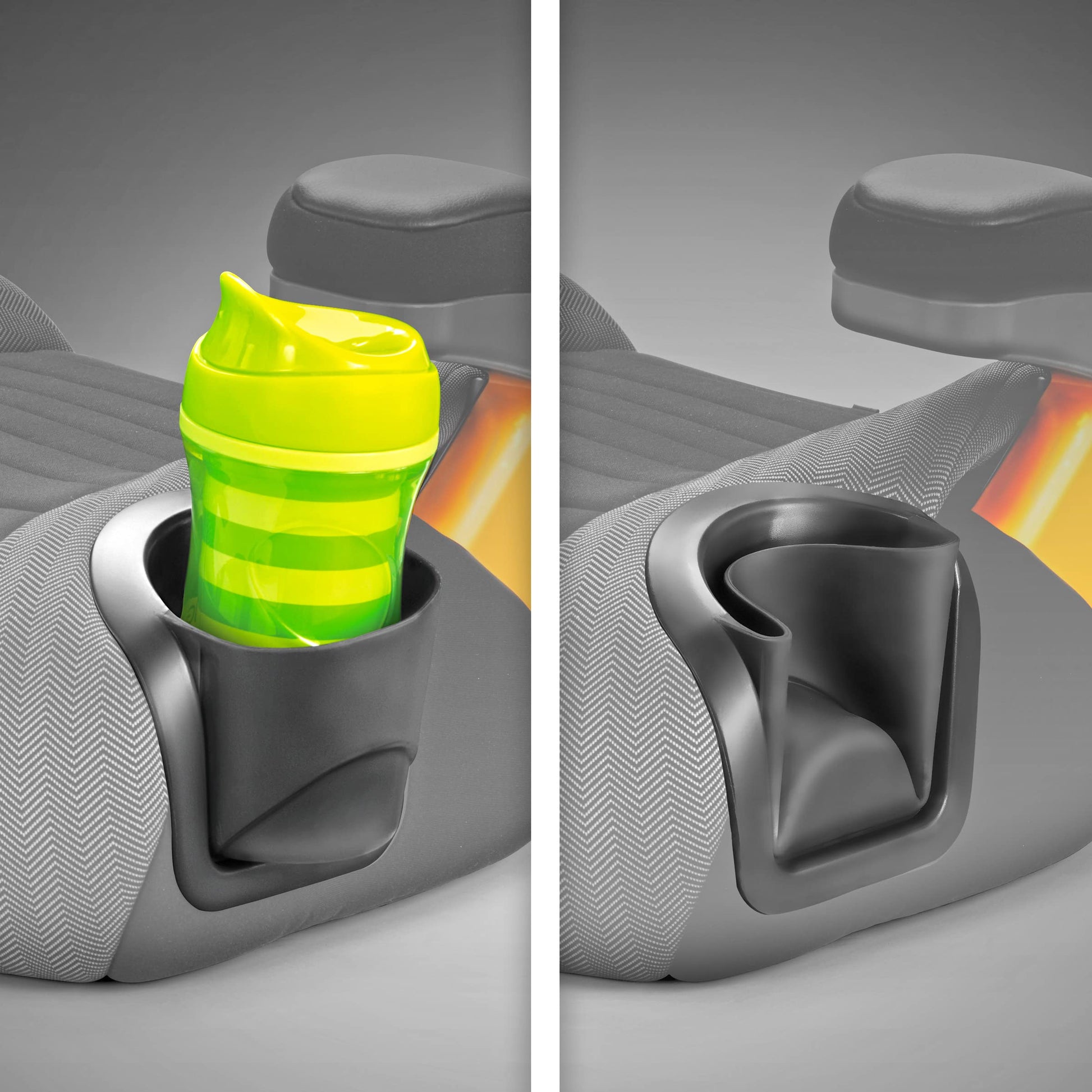 Chicco GoFit® Plus Asiento elevador sin respaldo con cierre y cierre de liberación rápida, asiento elevador de viaje para coche, asiento portátil de coche para niños de 40 a 100 libras. | Hierro/Negro