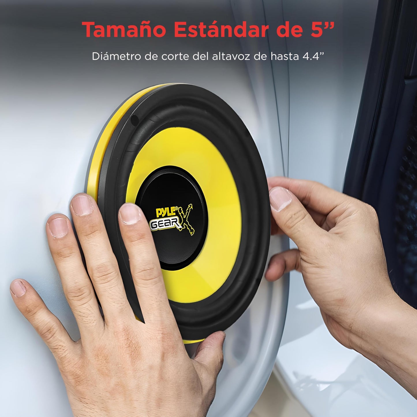 Pyle Bocinas de 5" 200W, Medio Bajo para Auto, Woofer de Componente de 4 Ohmios, Bocinas de Sonido para Estéreo de Coche, Imán de 30 Oz, Profundidad de Montaje de 2.32", Bobina de Voz de Aluminio