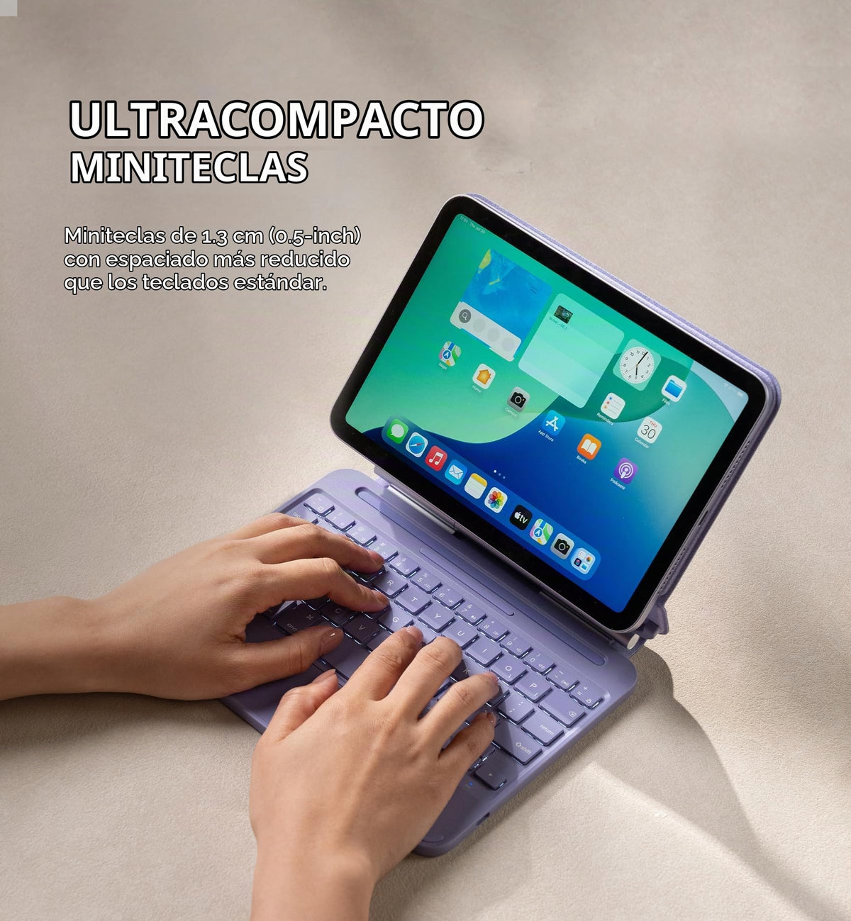 Funda Teclado Dexnor para iPad mini 7 A17 Pro Mini 6 Negro con Soporte Magnético Flotante y Trackpad