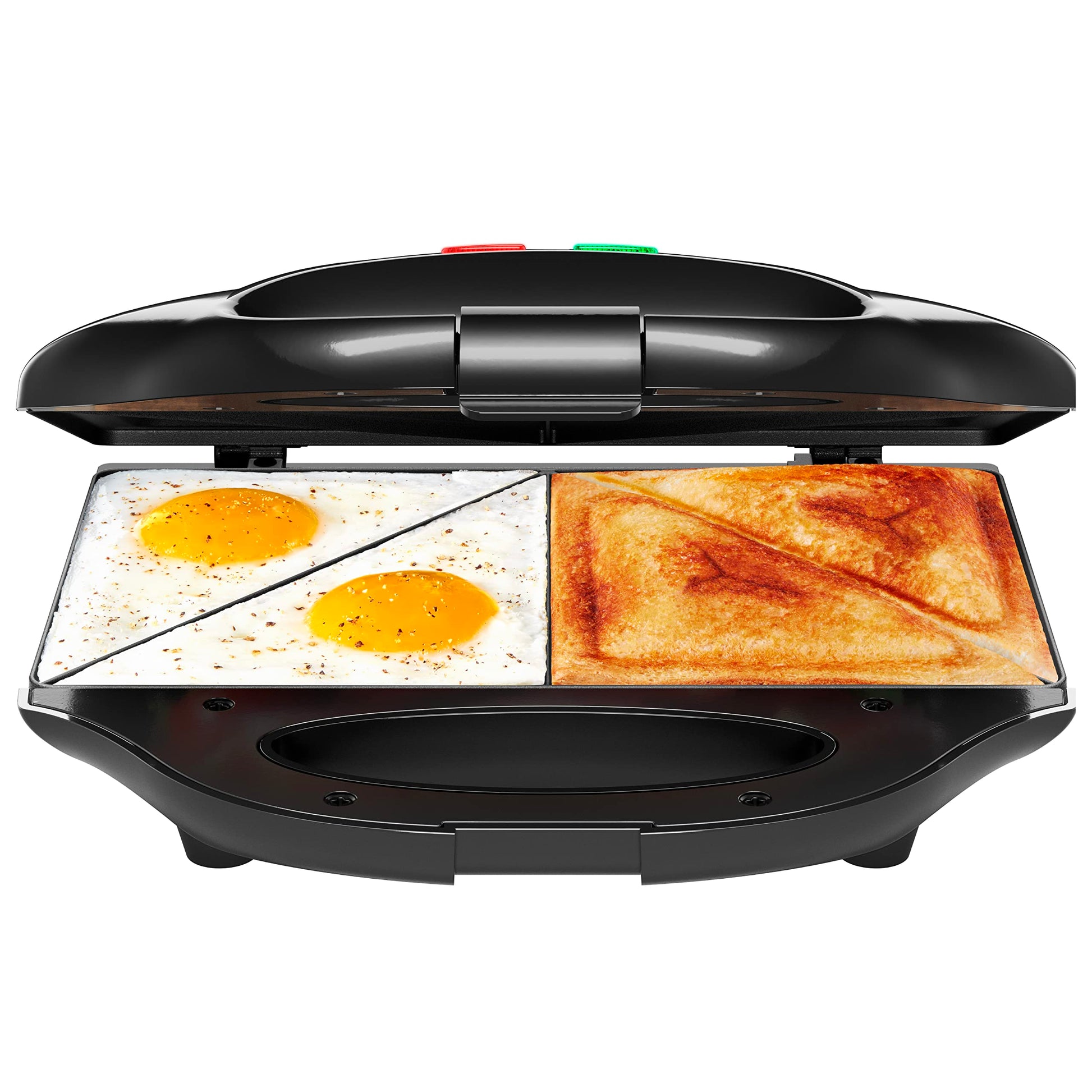 Chefman Sandwichera portátil, compacta, antiadherente, prensa Panini, prensa de sándwich y quesadilla, con luces indicadoras, tapa de bloqueo