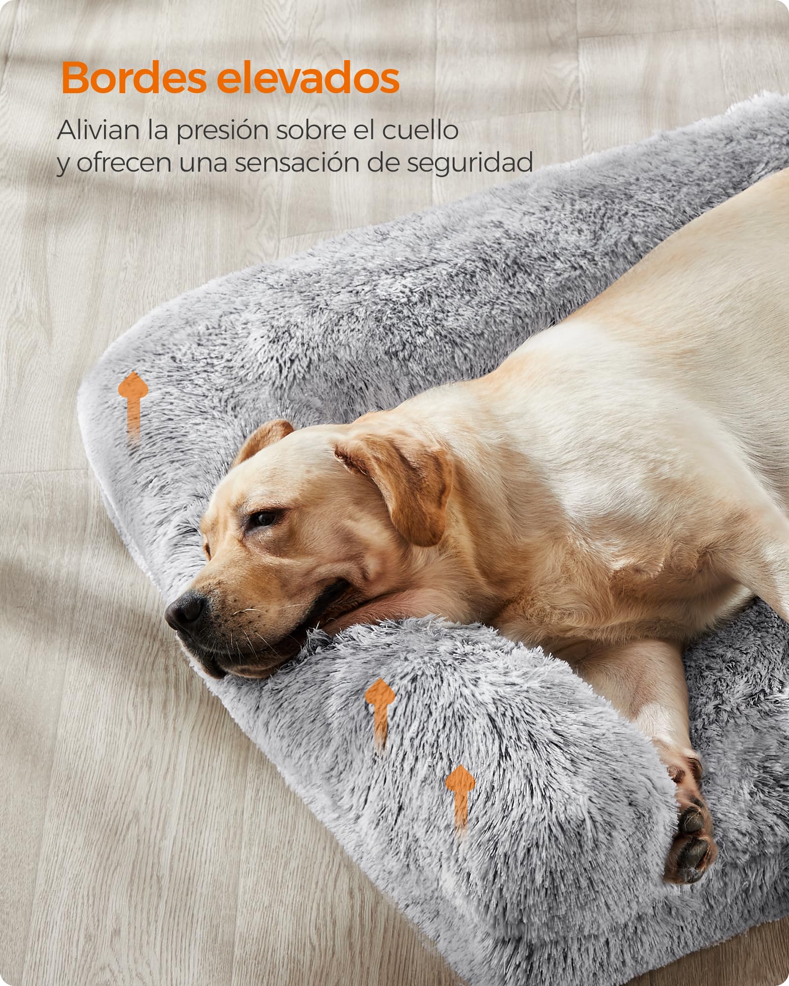 Cama para Perros Feandrea Gris Ombré XXL con Funda Lavable y Extraíble para Mascotas Grandes