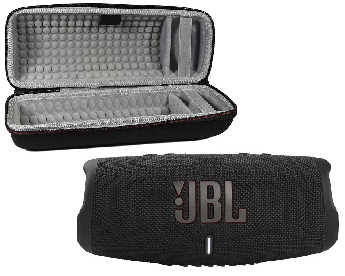 Altavoz Bluetooth JBL Charge 5 Negro Impermeable IP67 con Carcasa Protectora de Lujo