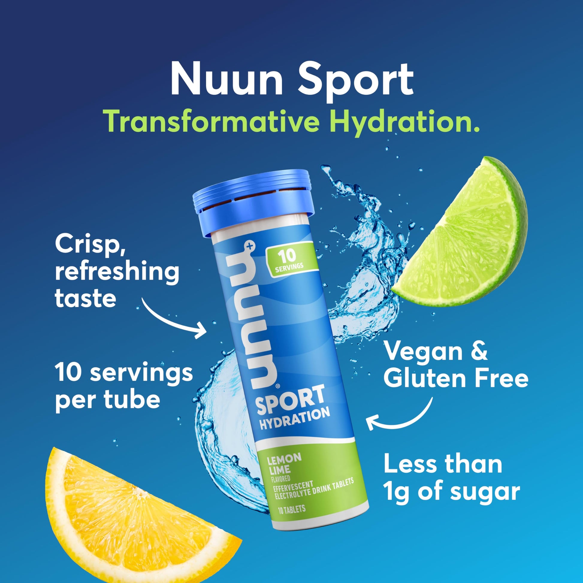 Hidratación Deportiva Nuun Limón-Lima 55 g 8 Tubos