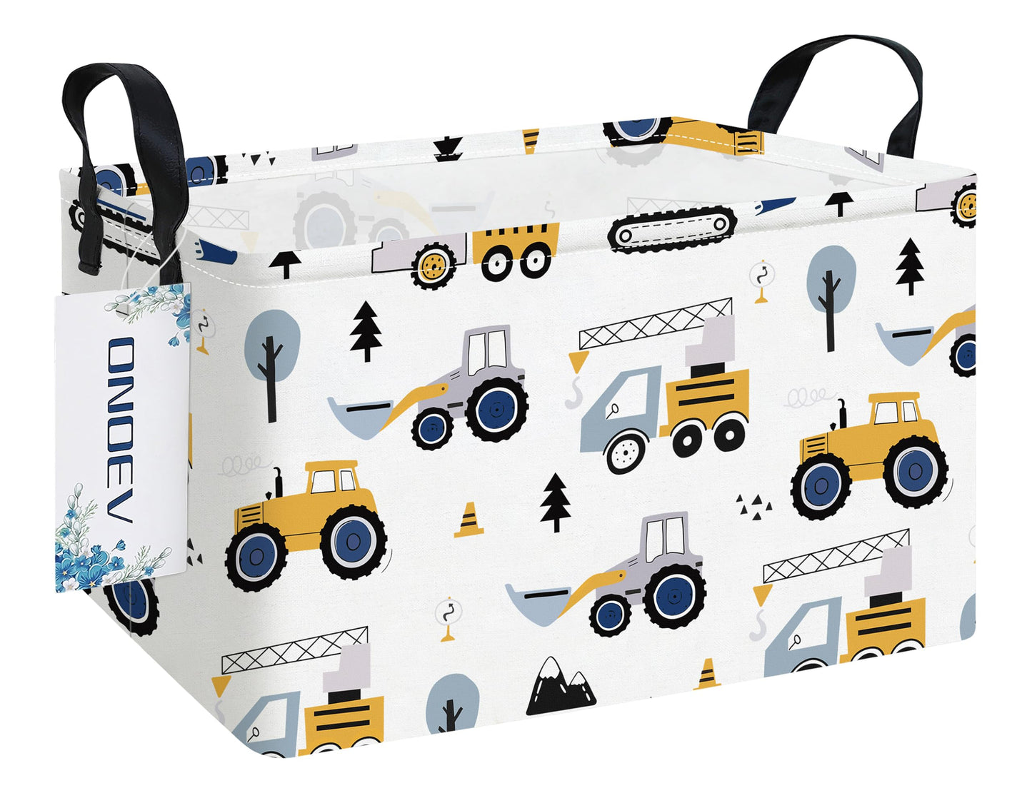 ONOEV Cesta Rectangular para la Ropa Sucia de niños, Organizador de Juguetes, Cesta de Regalo, Excavadora para vehículos forestales, decoración de habitación (Excavadora)