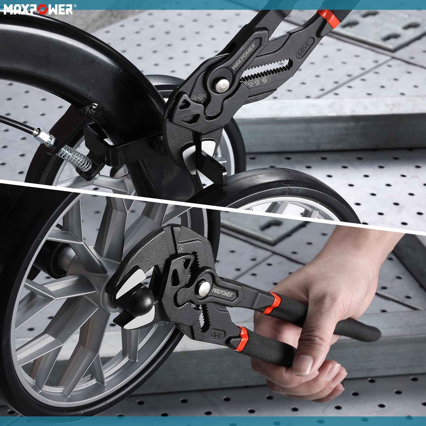 MAXPOWER - Llave de alicates de 12 pulgadas, apertura máxima de mandíbula de 2.7 pulgadas
