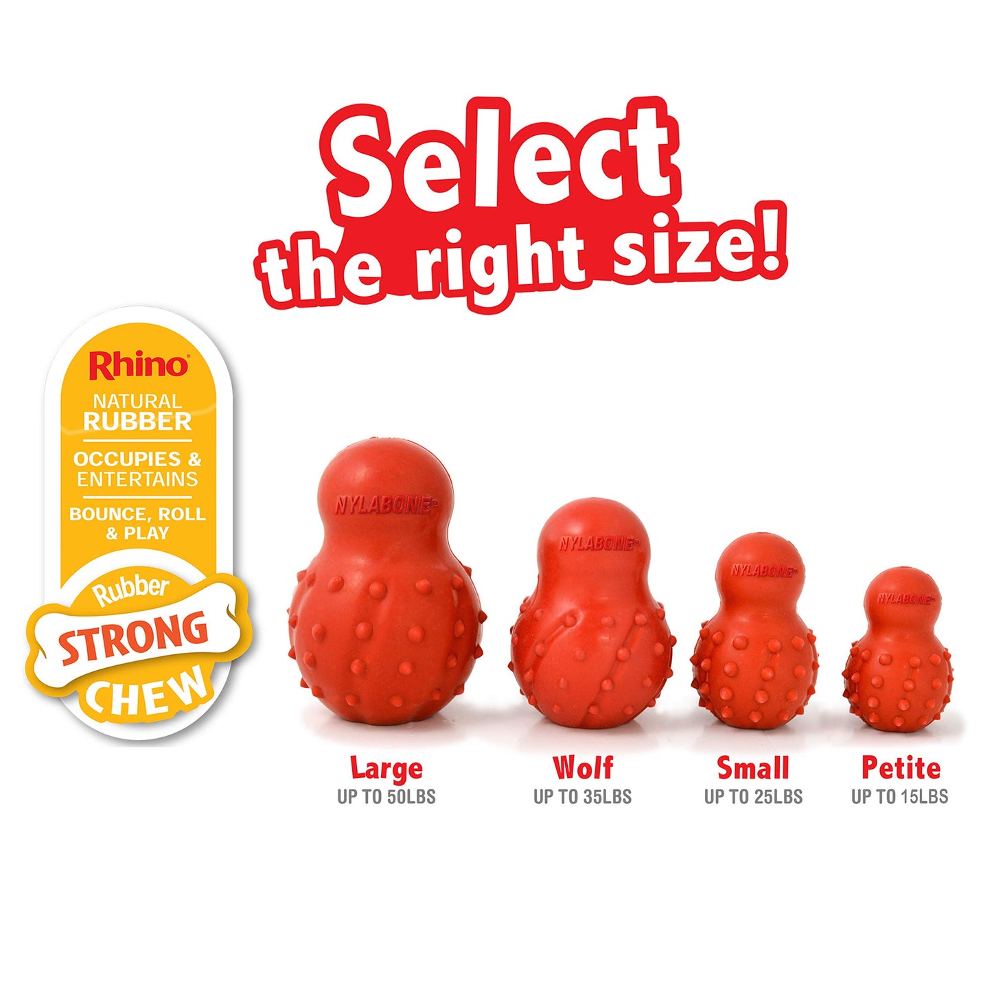 Juguete Mordedor Rellenable Nylabone Cono Strong para Perros X-Small Petite