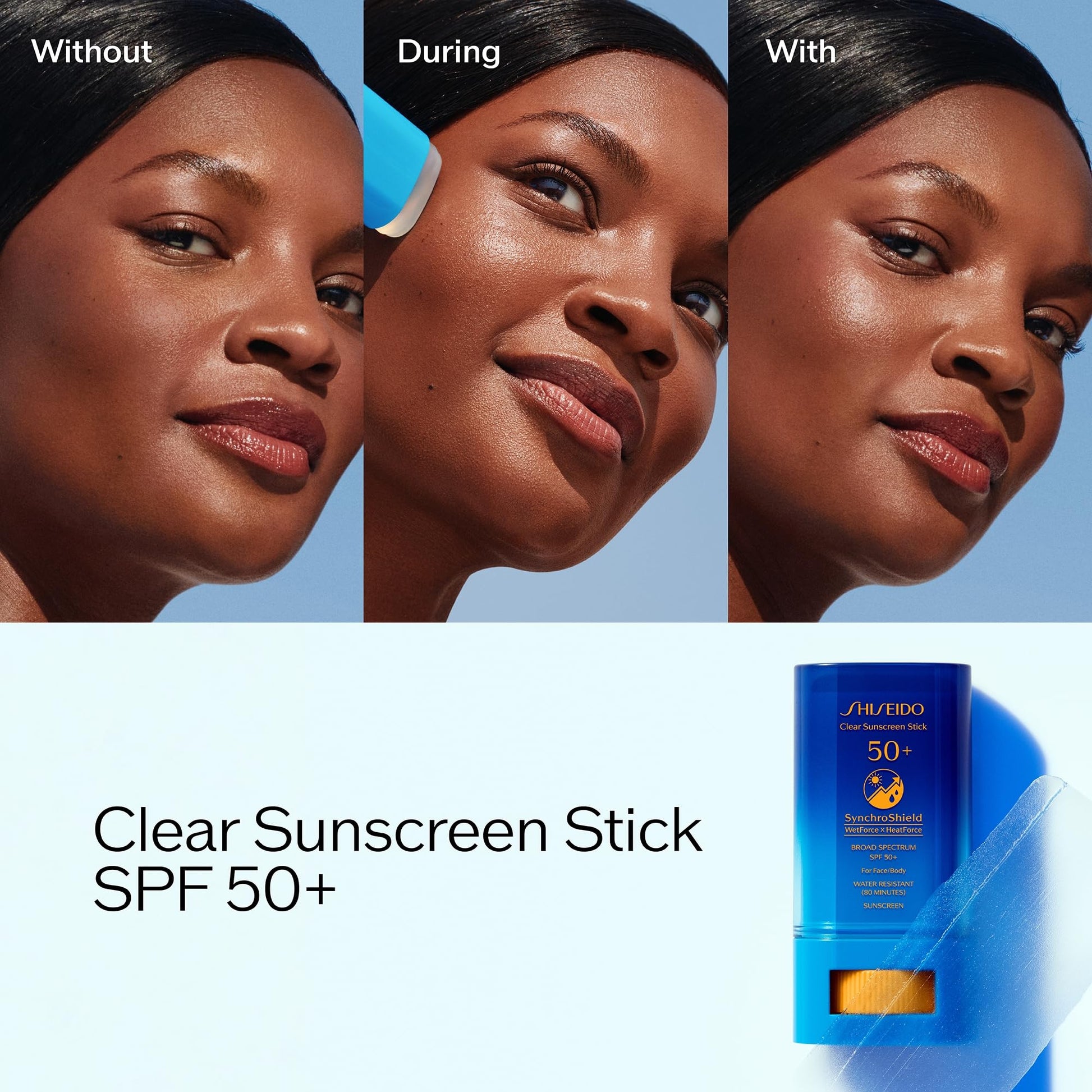 Clear Sunscreen Stick SPF 50 Plus by Shiseido for Unisex - 0.7 oz Sunscreen