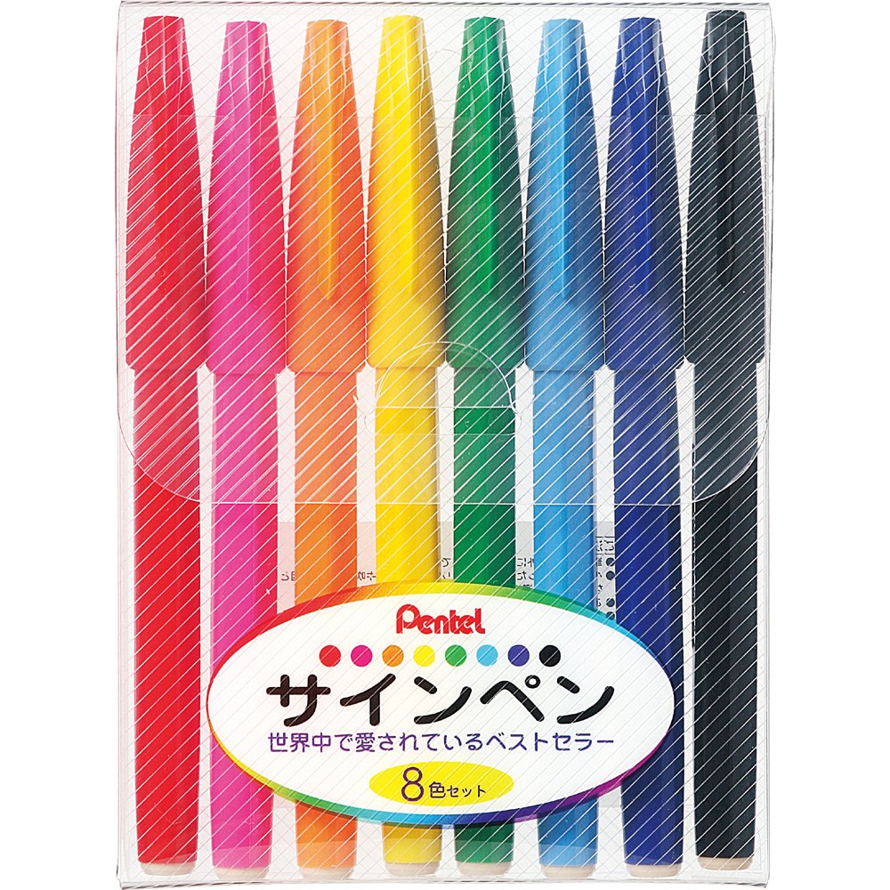 Set de Plumones Pentel 8 Colores