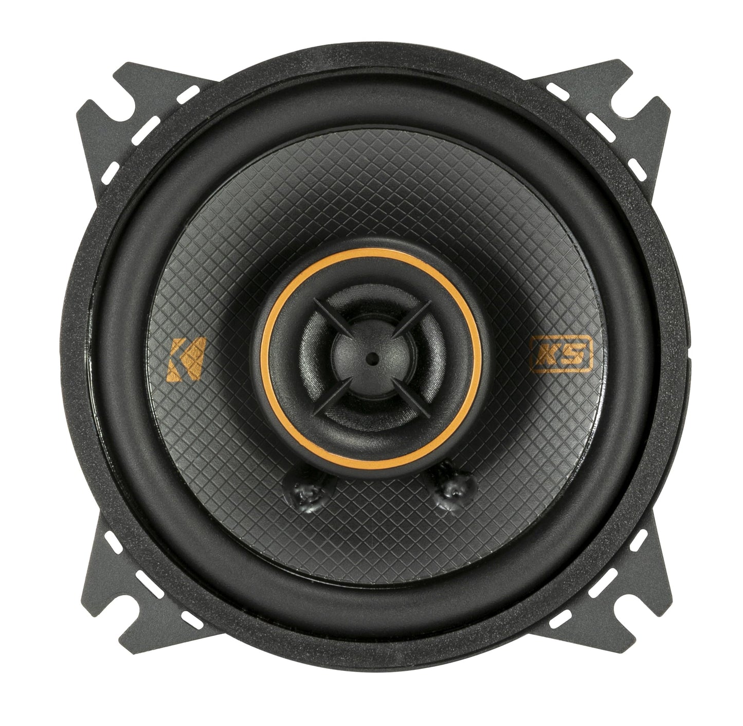 Par de altavoces coaxiales KICKER 51KSC404 de la serie KS de 4 pulgadas con tweeters de 0.5 pulgadas, 4 ohmios