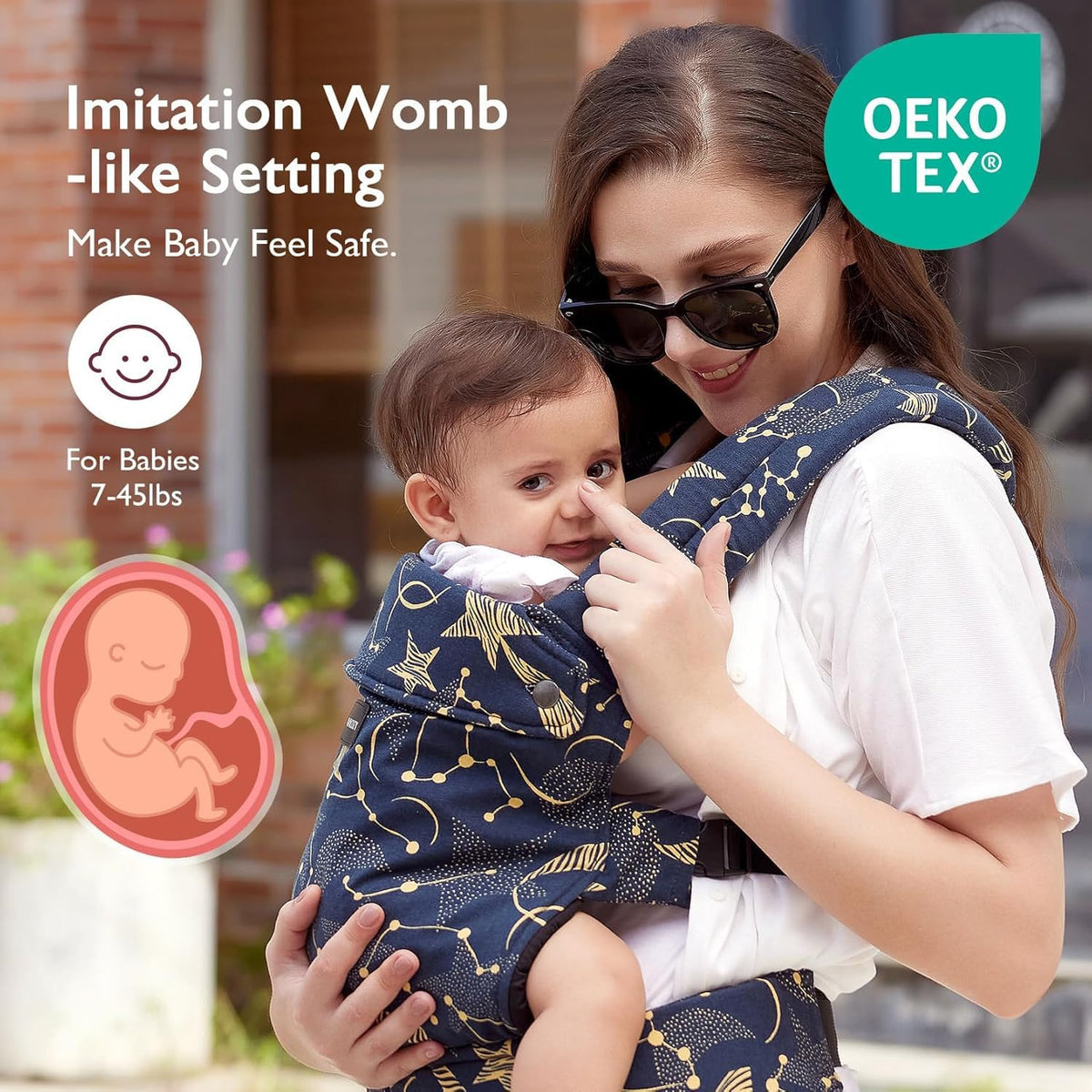 Momcozy Portabebés, Capacidad de Peso de 3,2 kg a 20,4 kg