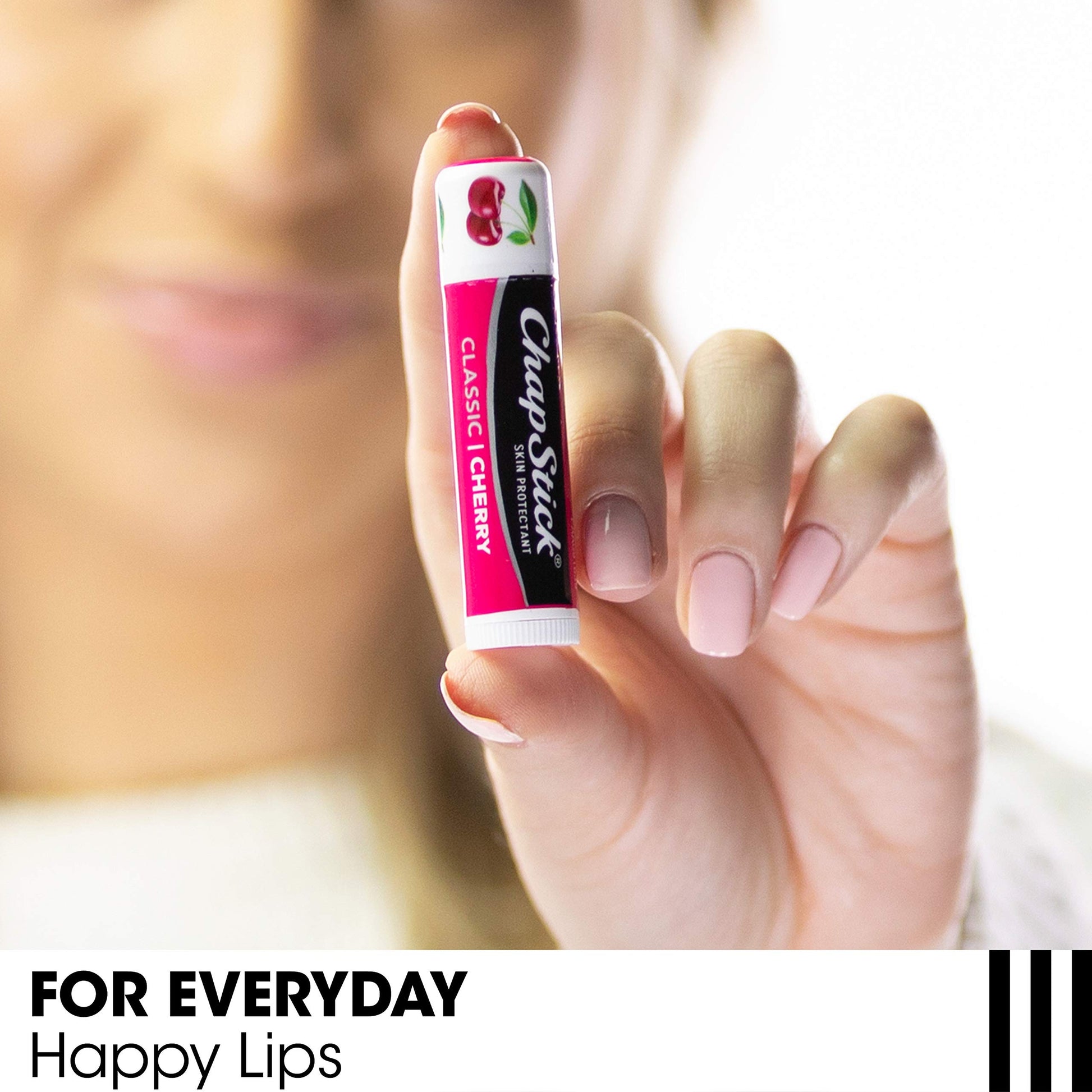 ChapStick Classic (3 Sticks) Cherry, Strawberry & Spearmint Flavor Skin Protectant Flavored Lip Balm Tube, 0.15 Ounce Each