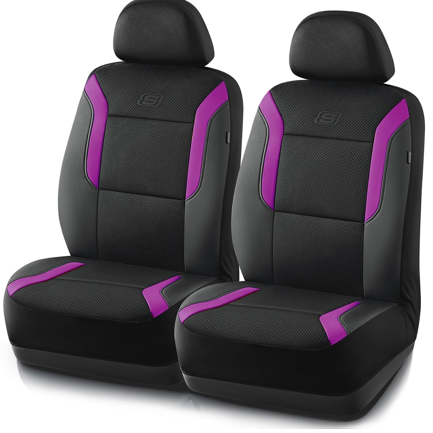 Skechers Memory Foam - Fundas gruesas Slip-ins de malla refrescante, para los dos asientos delanteros, compatible con bolsas de aire, comodidad y protección para la mayoría de automóviles, rosa
