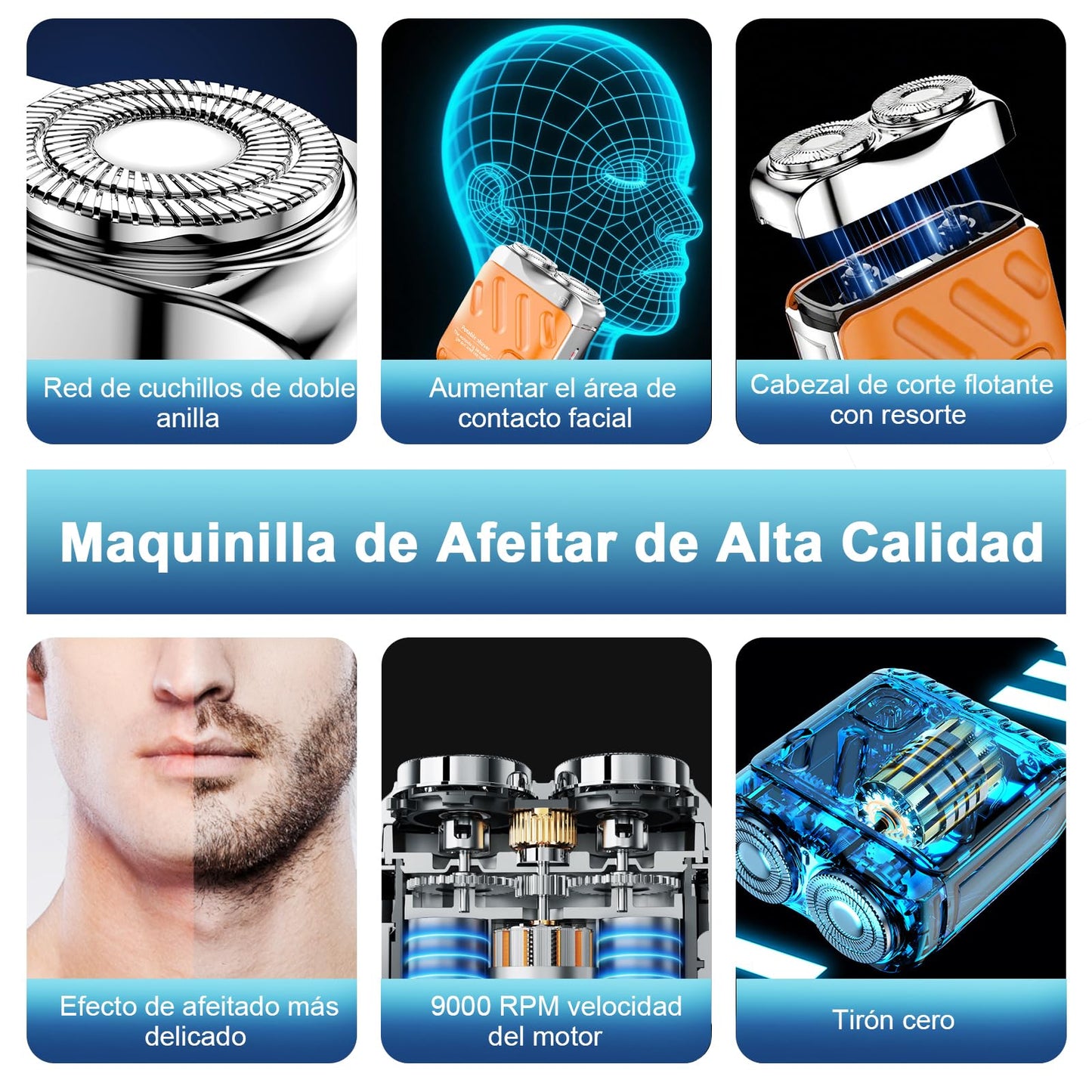 VOYANTX Mini Afeitadora Eléctrica, Diseño de Bolsillo, Portátil, Naranja