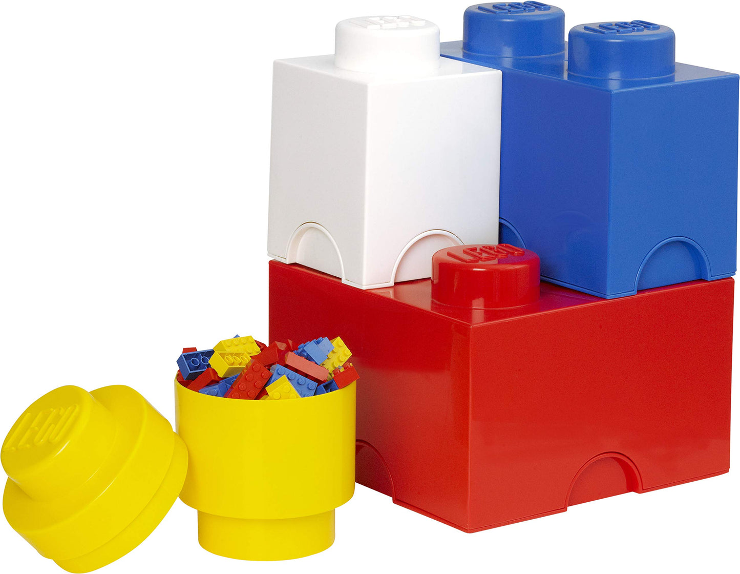 LEGO Paquete múltiple de ladrillos de almacenamiento (4 piezas), rojo brillante/azul brillante/amarillo brillante (40150601)