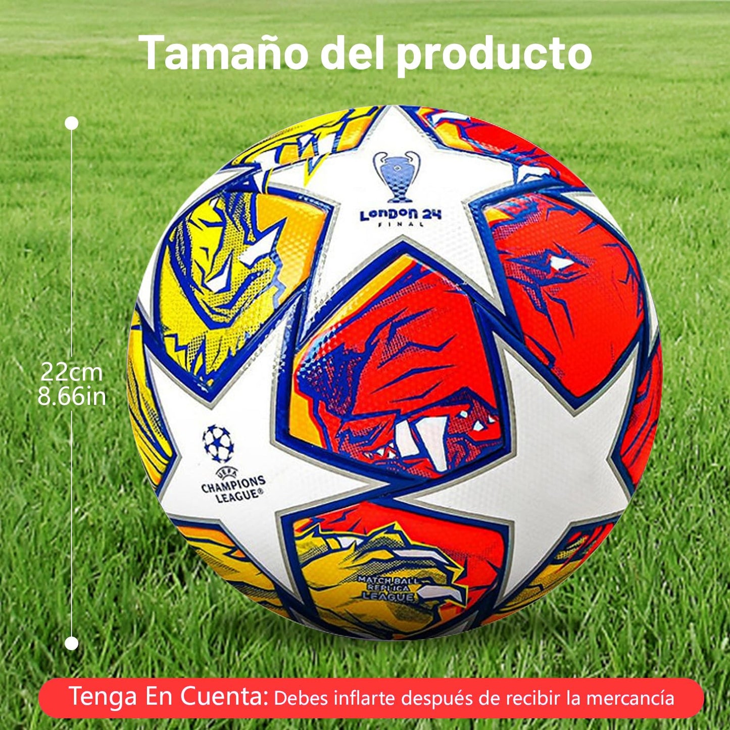 Balón de Fútbol QMCZLA Amarillo tamaño Normal de Entrenamiento Juvenil con Red de Pasador para Niños y Adultos