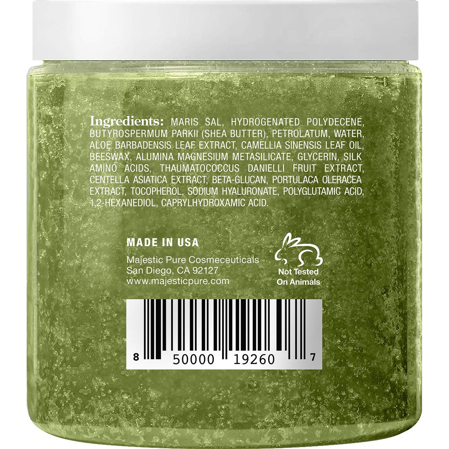 MAJESTIC PURE Matcha Green Tea Body Scrub for All Natural Skin Care - Exfoliating Multi Purpose Body and Facial Scrub Moisturizes and Nourishes Face and Skin - 10 oz - Great Gift for Her