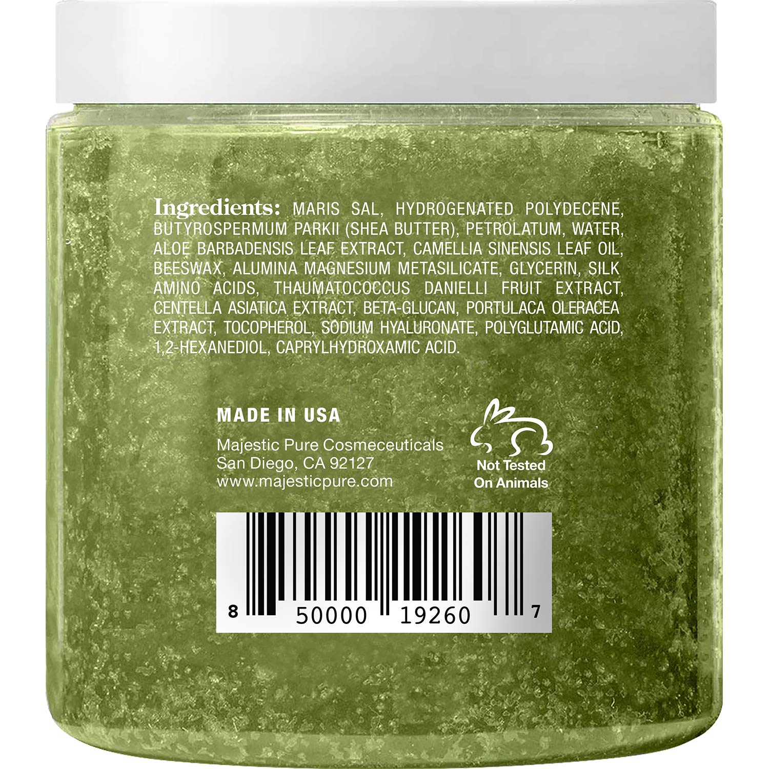 MAJESTIC PURE Matcha Green Tea Body Scrub for All Natural Skin Care - Exfoliating Multi Purpose Body and Facial Scrub Moisturizes and Nourishes Face and Skin - 10 oz - Great Gift for Her
