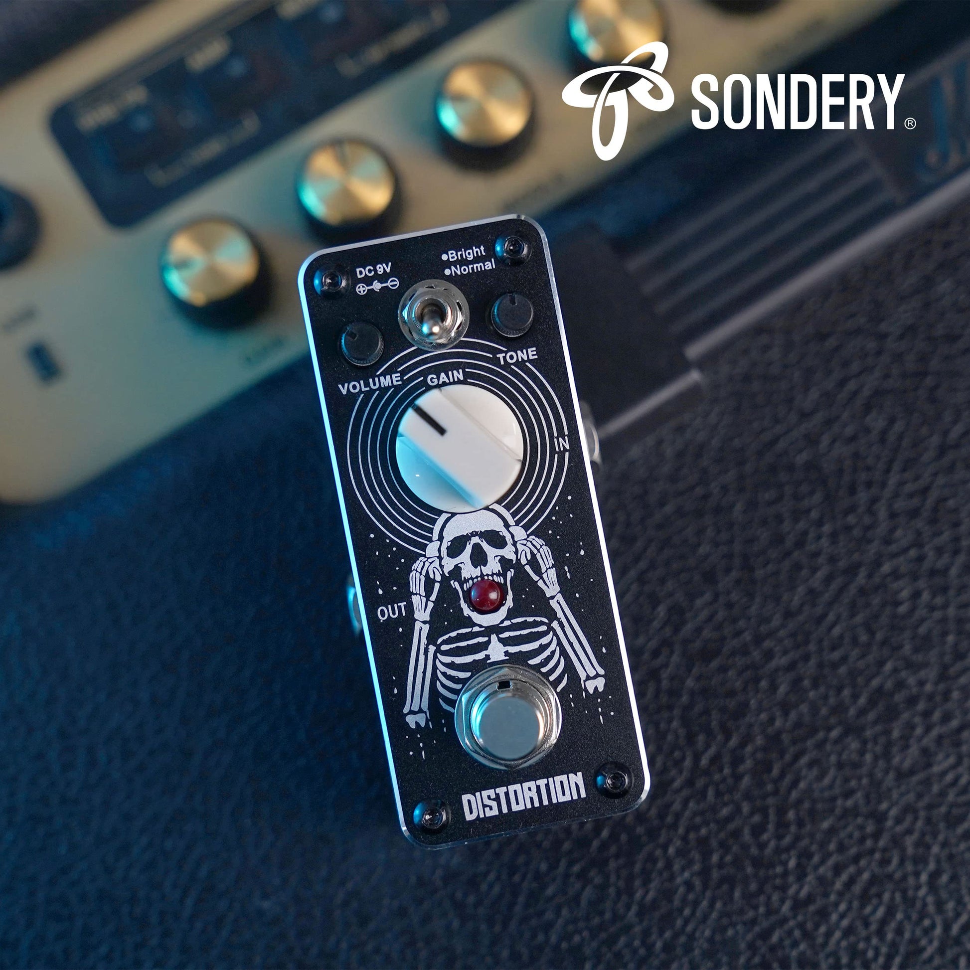 Pedal de Distorsión Sondery Brillante y Normal Sonido Clásico Británico años 70-80 para Guitarras Eléctricas