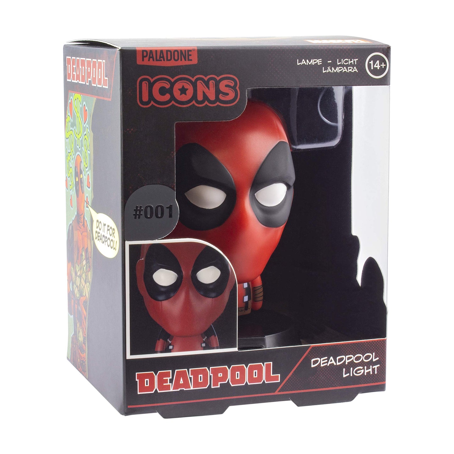 Deadpool - Luz de icono 3D con licencia oficial de Disney Marvel para oficina, sala de juegos, dormitorio, decoración de regalo y accesorio para ventilador de Marvel | Paladone