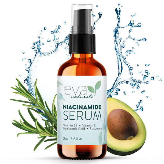 Vitamin B3 5% Niacinamide Serum by Eva Naturals (2 oz) - Niacinamide Benefits Skin with Incredible Anti-Aging and Reduces Appearance of Wrinkles, Acne and Discoloration - With Hyaluronic Acid and Aloe