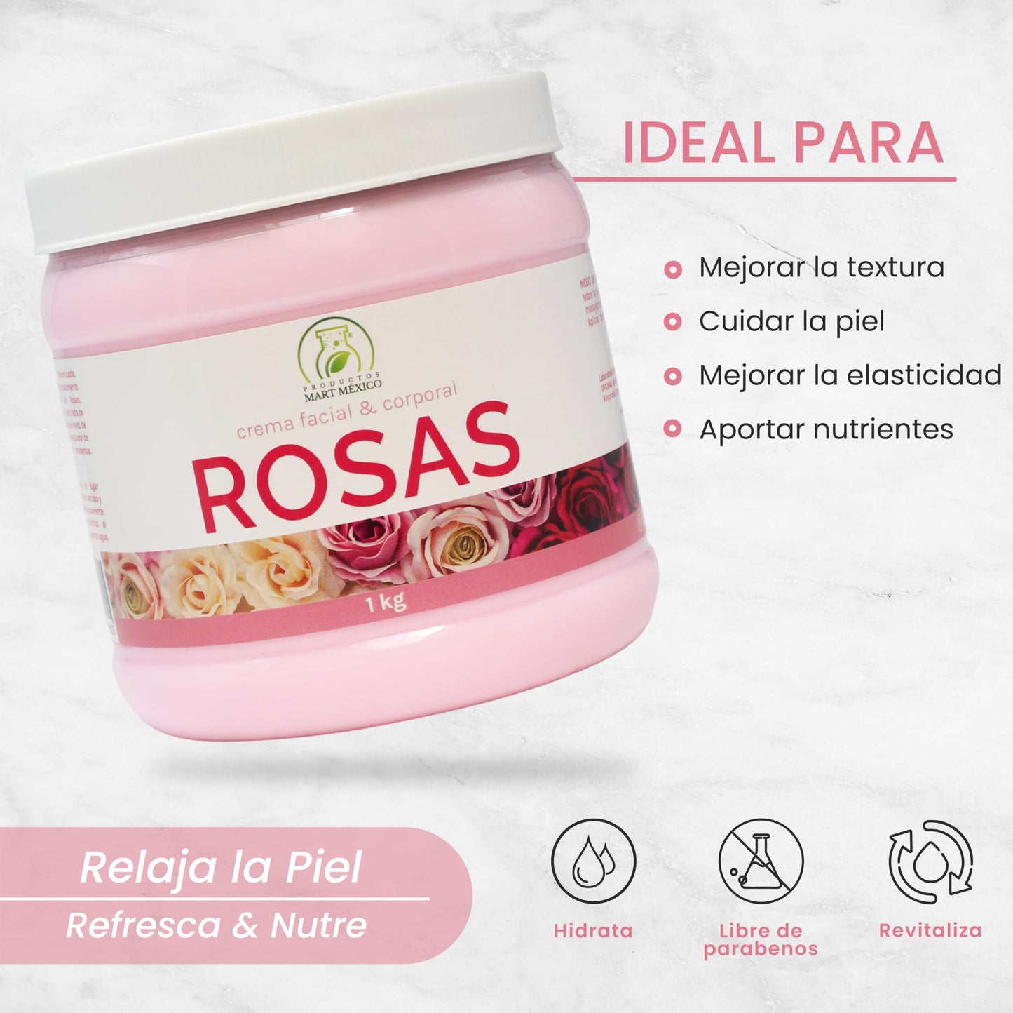 Crema Hidratante De Rosas Productos Mart Mexico 1 Kilo