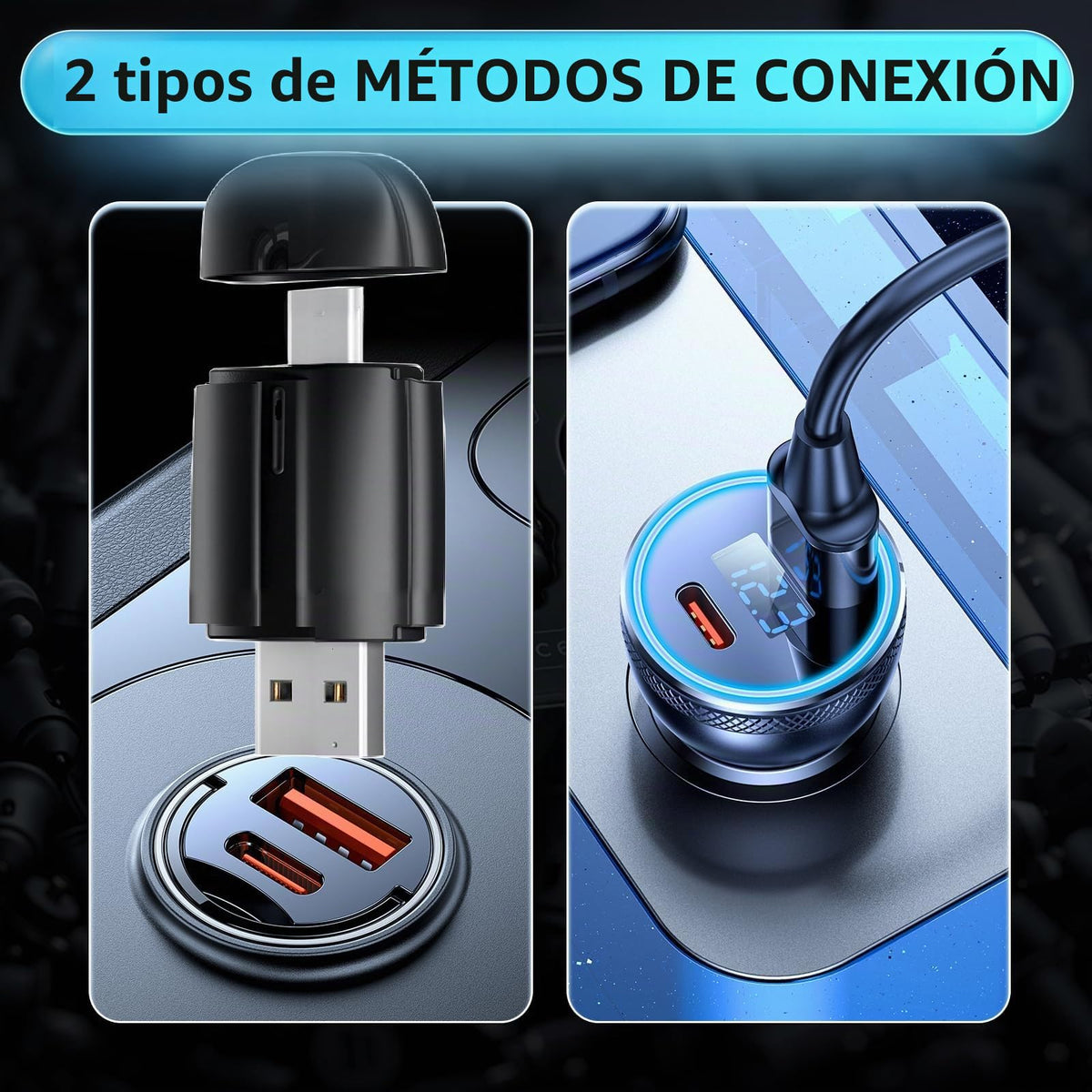 Adaptador Inalámbrico CarPlay Apple para Convertir CarPlay con Cable a Inalámbrico Compatible con iOS 10+ y Autos 2017+ Conexión Estable