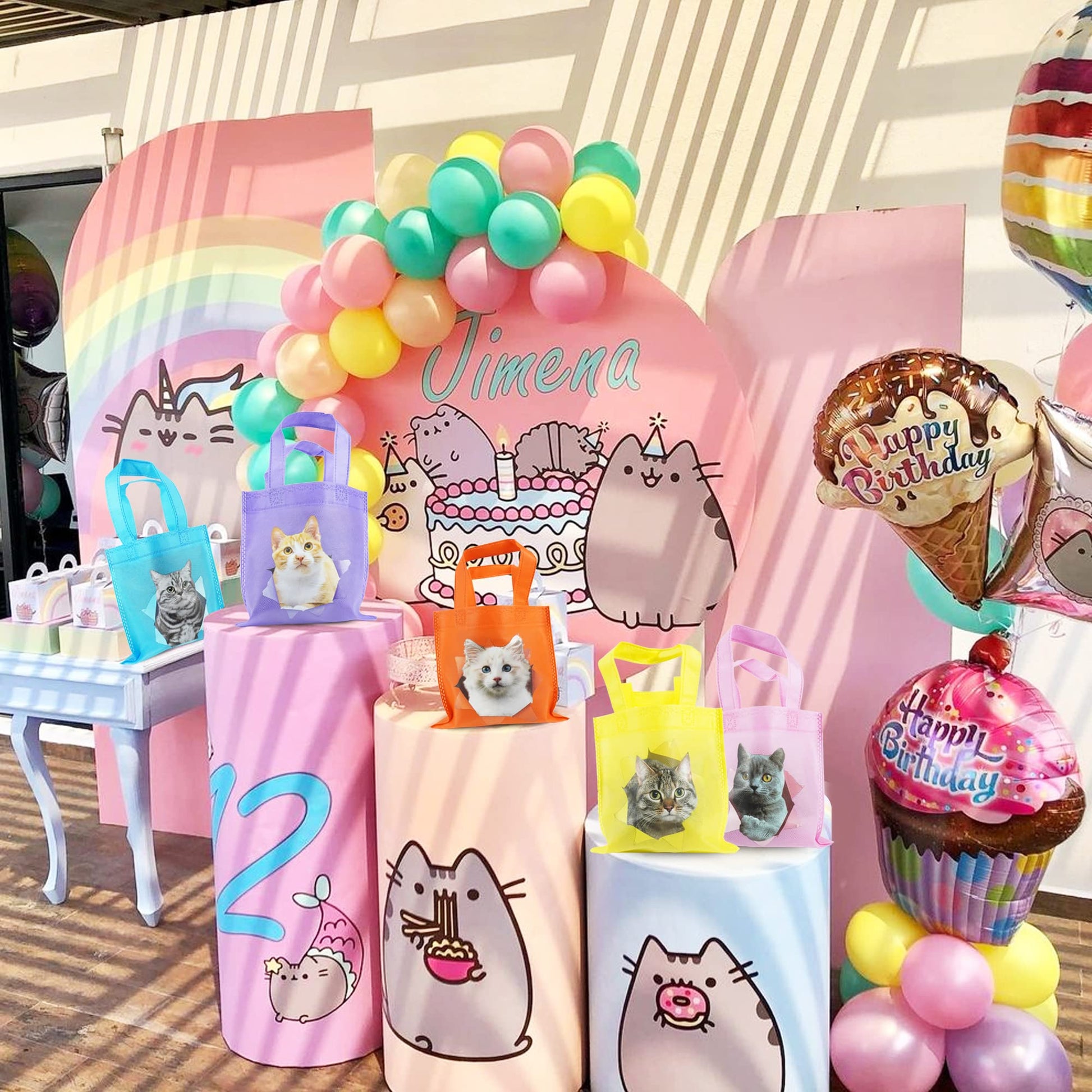 Bolsas de Regalo de Fiesta de Gato para Gatos Temática de Cumpleaños de Mascotas