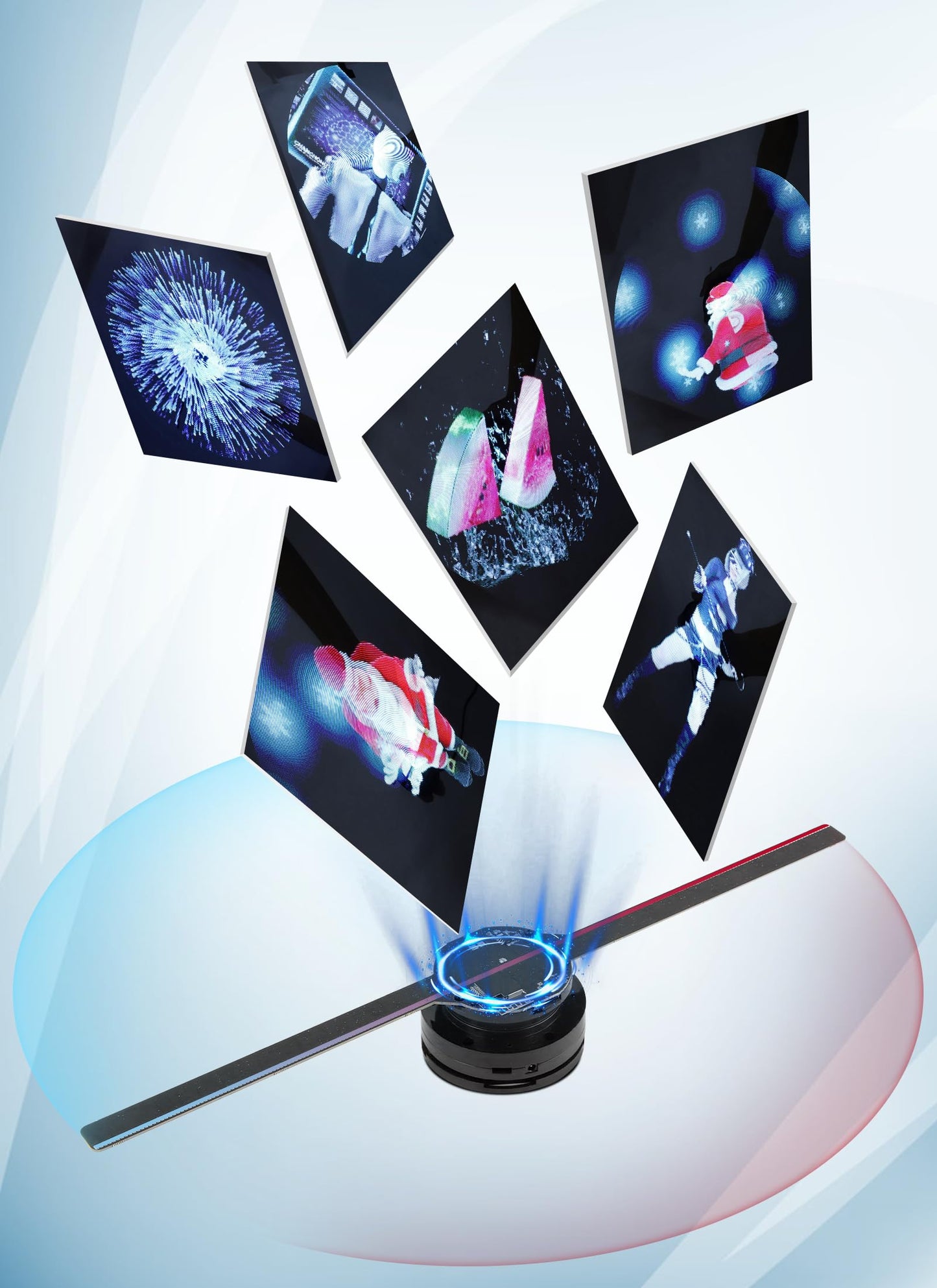 Ventilador de Holograma 3D Vbestlife WiFi PC Publicitaria LED 224 Luces para Negocios