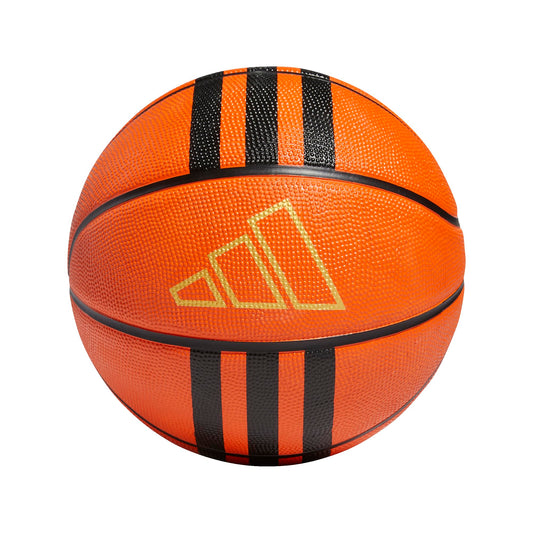 adidas - Balón de Baloncesto Unisex con 3 Rayas de Goma X3, Baloncesto Natural/Negro/Dorado metálico, Talla 6