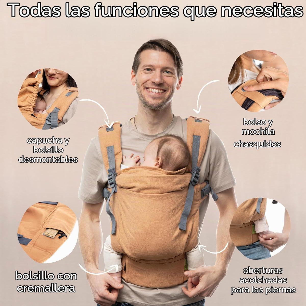Boba X Portabebés de Recién Nacido a Niño - Portabebés Recién Nacido Certificado Hip Healthy, Portabebés para Recién Nacidos Ajustable, Portabebés Ergonómico para Niños, Portabebés 3-20 kg
