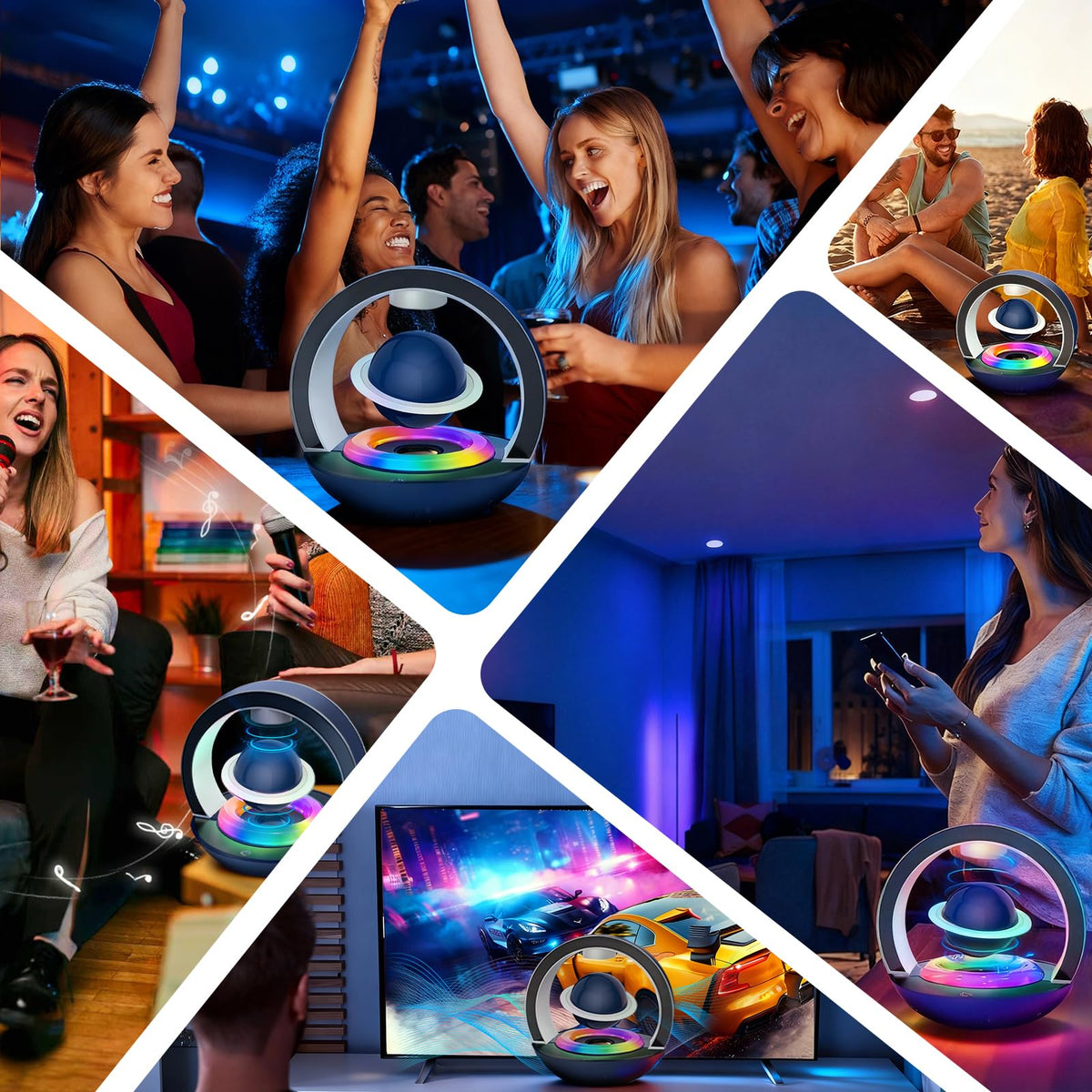 Altavoz Bluetooth LoveLin Levitación Magnética 360° con Efectos LED